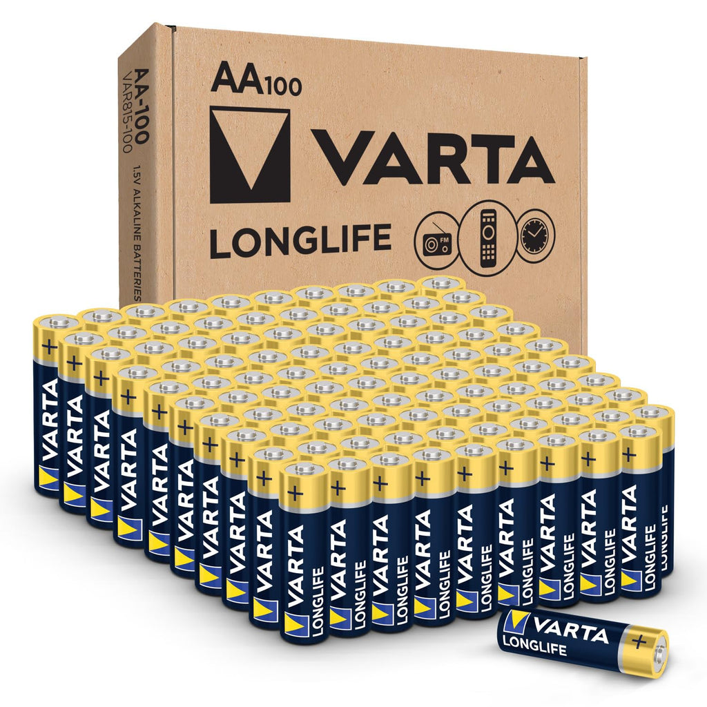 Varta Longlife AA Alkaline Batteries - Mercury Free


