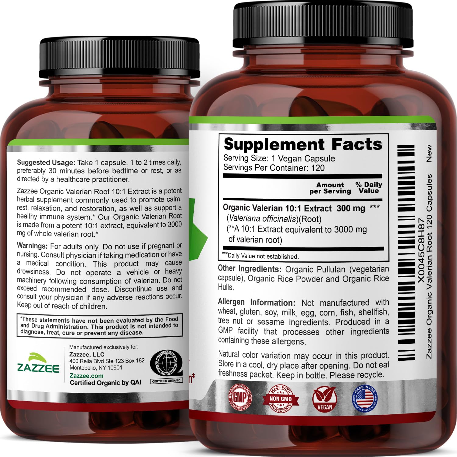 Valerian Root Extract by Zazzee Naturals Organic Supplement

