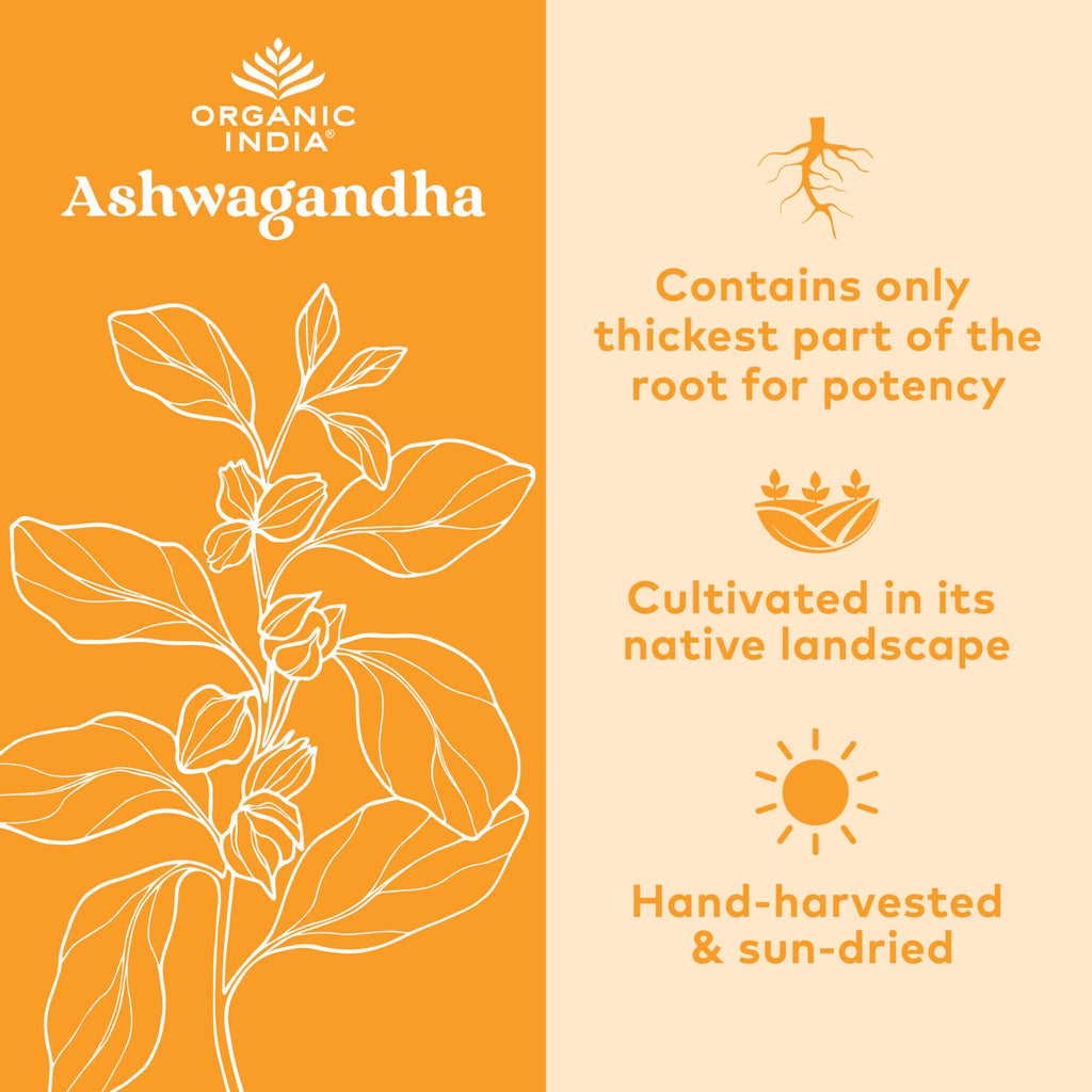 Organic India Ashwagandha Capsules for Stress Relief & Sleep

