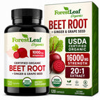 ForestLeaf Beet Root Capsules 1000mg Ginger Grape Seed

