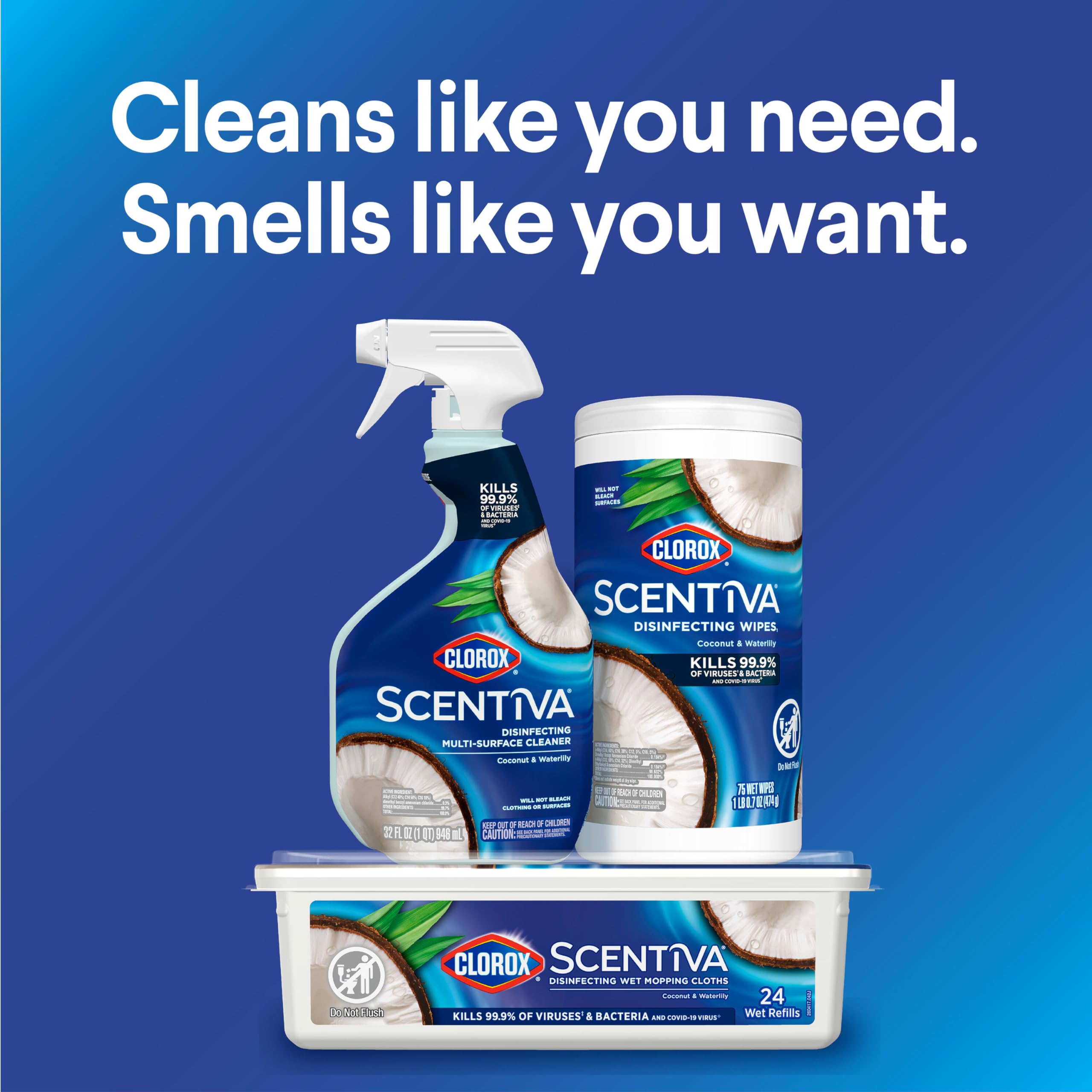 Clorox Scentiva Disinfecting Wet Mop Pad Refills

