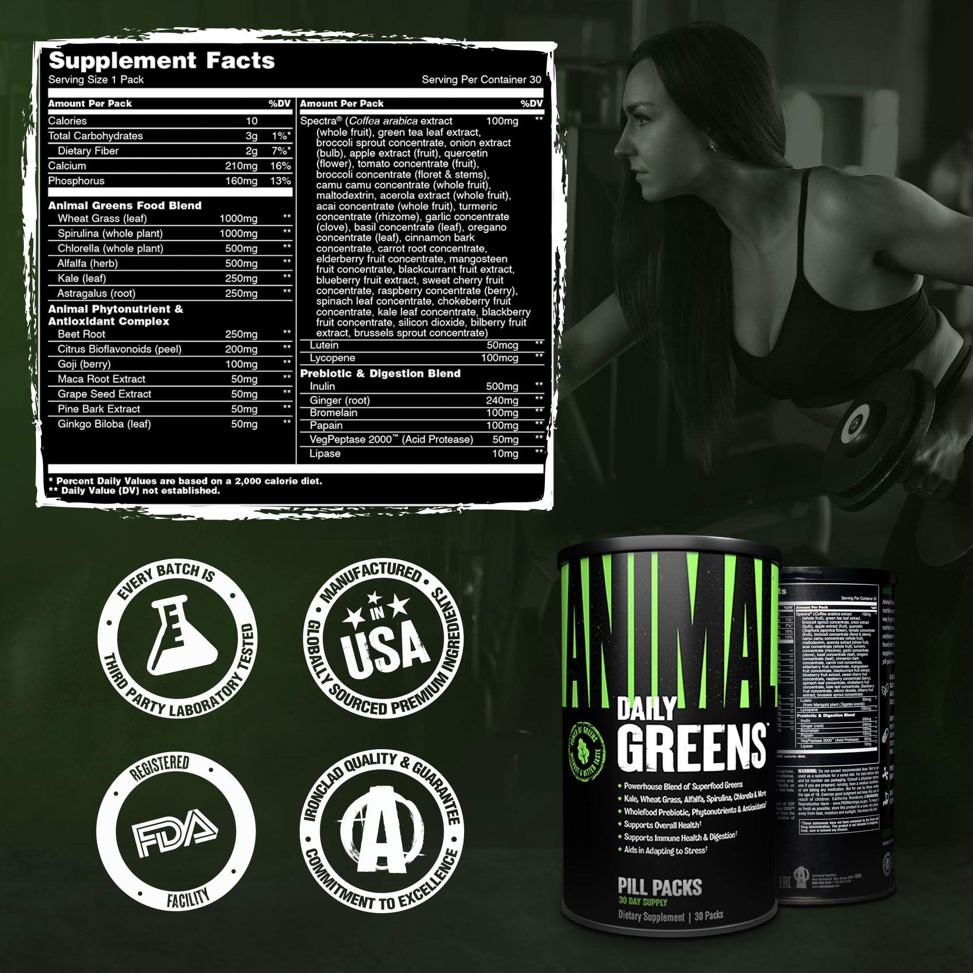 Animal Daily Greens Capsules - Digestive Health & Immunity

