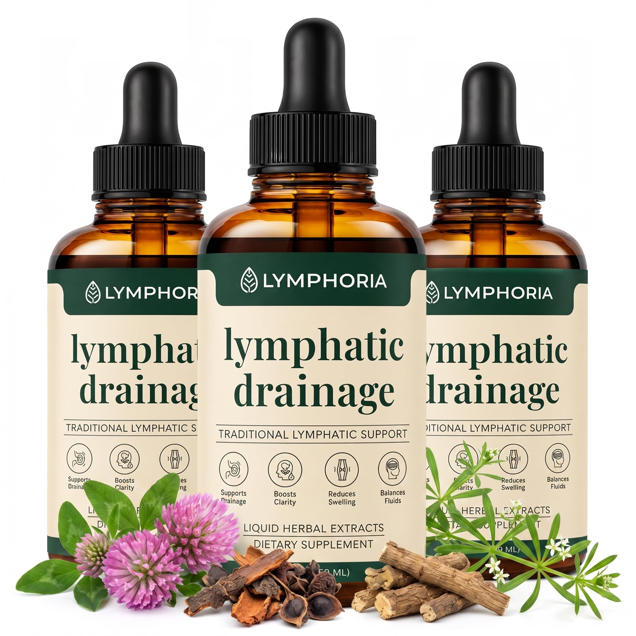 Lymphoria Lymphatic Drops for Bloat Relief Alcohol-Free