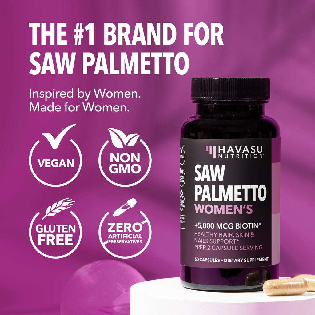 Saw Palmetto with Biotin for Women – Hair Support Supplement

