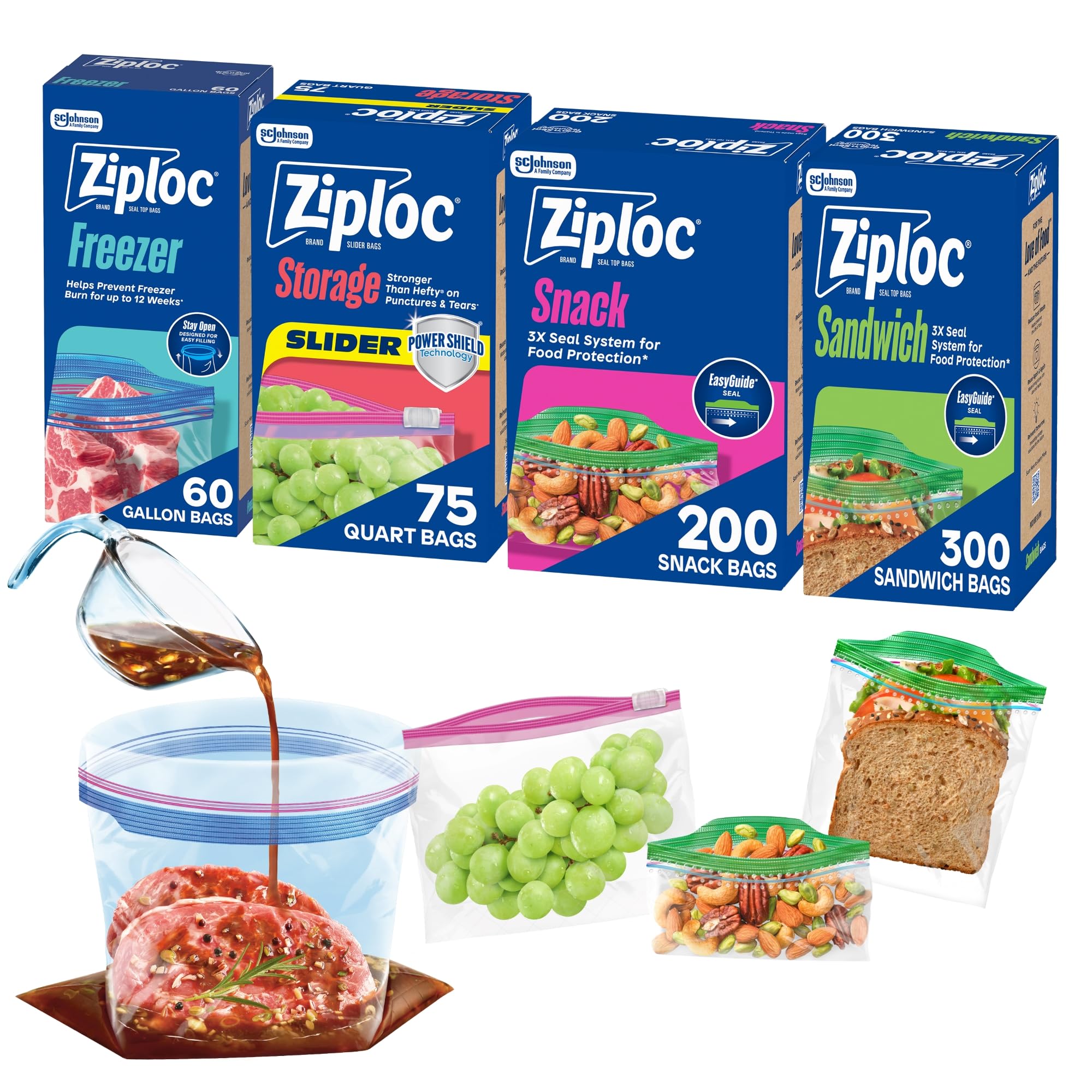 Ziploc Brand Food Storage and Freezer Bags Variety