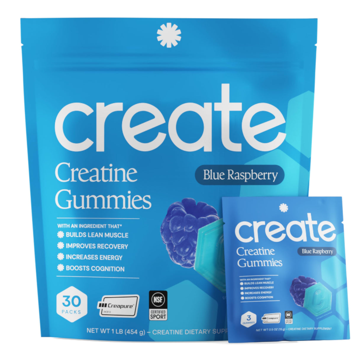 Creatine Gummies for Men & Women NSF Creapure Monohydrate Anti-Melting Vegan
