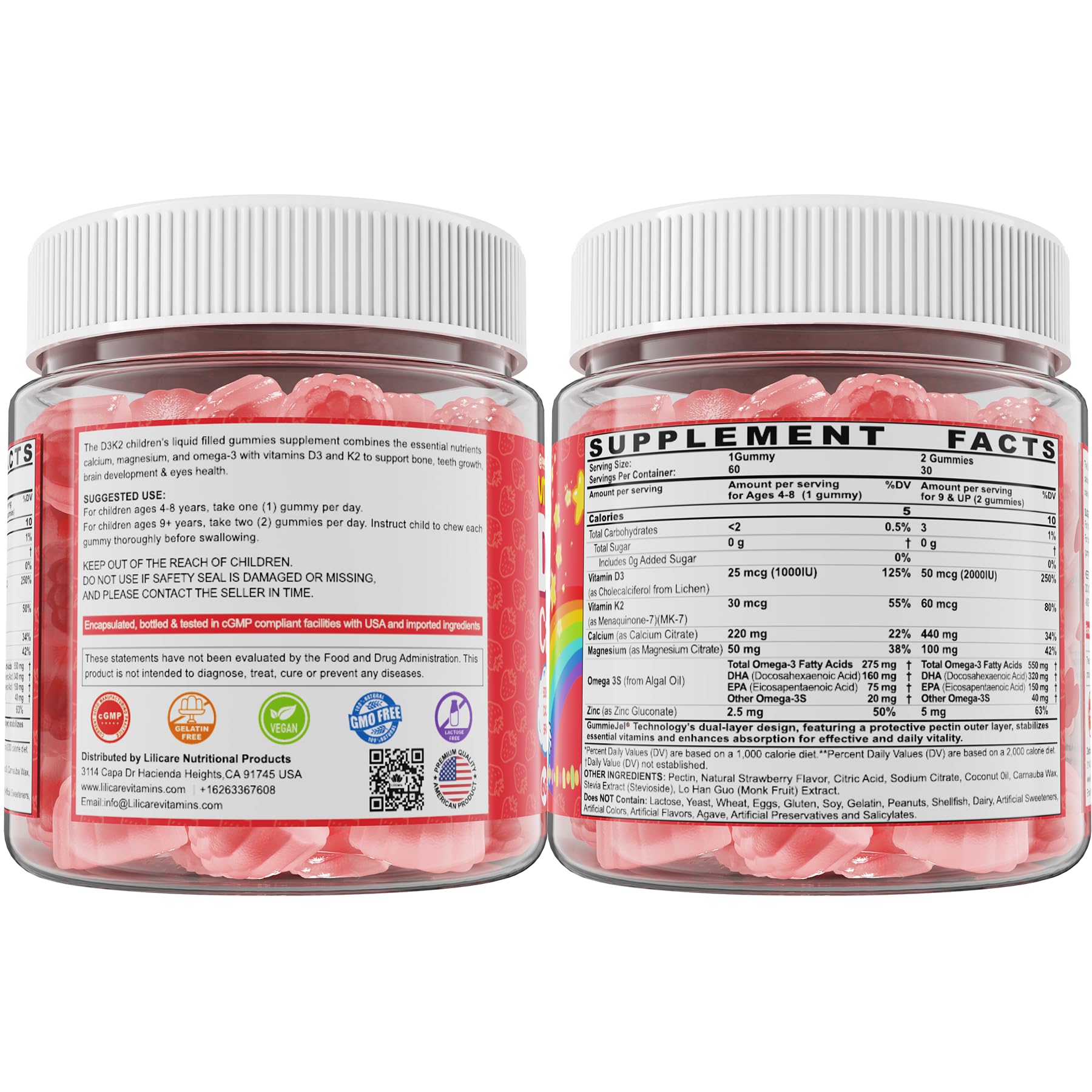Vitamin D3 K2 Calcium Gummies for Kids | Sugar-Free


