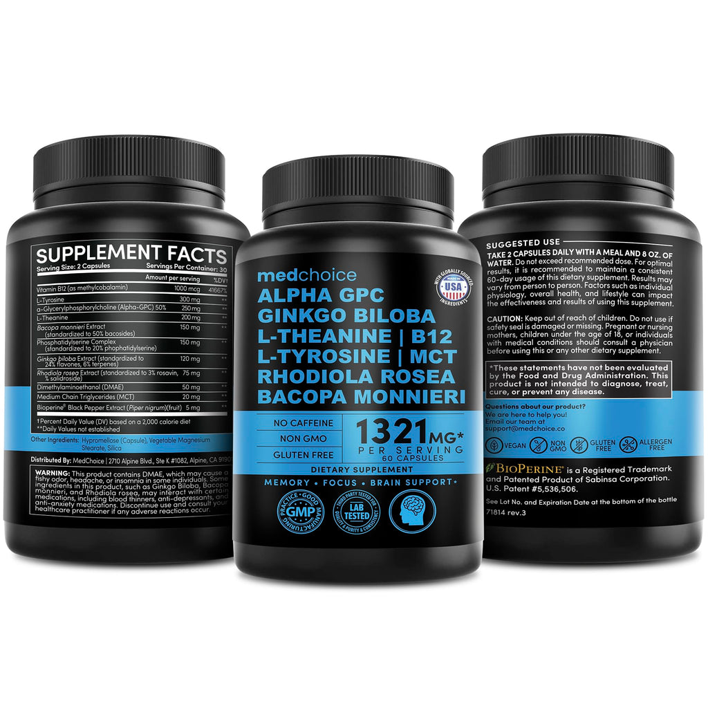MedChoice Nootropic with Ginkgo Biloba & Bioperine

