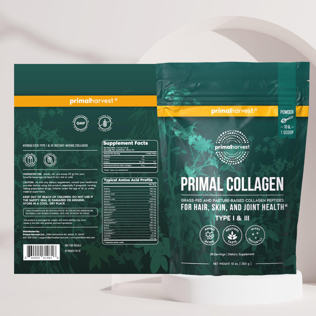 Primal Harvest Collagen Powder Daily Supplement Gluten Free

