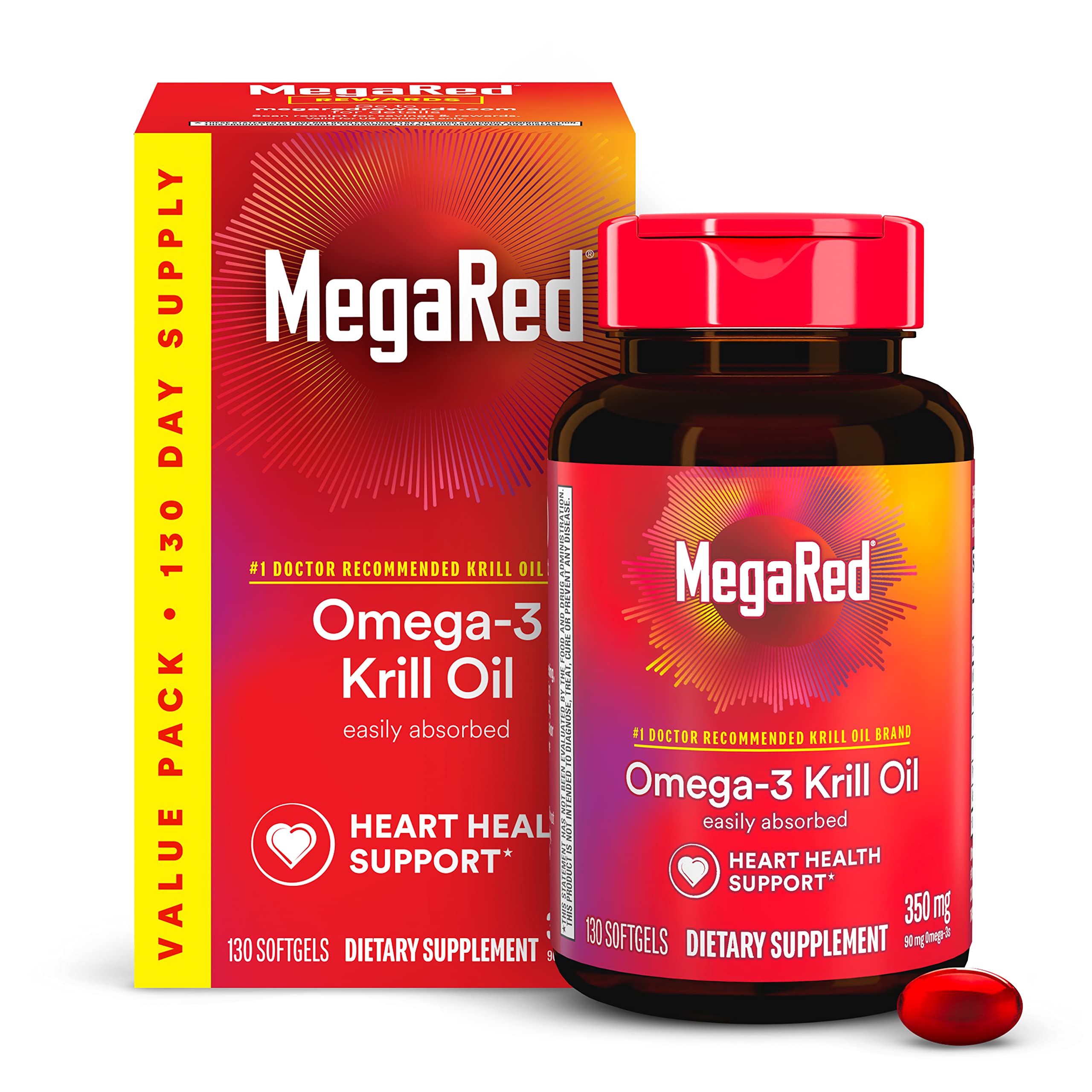MegaRed Omega-3 Krill Oil Softgels with Astaxanthin

