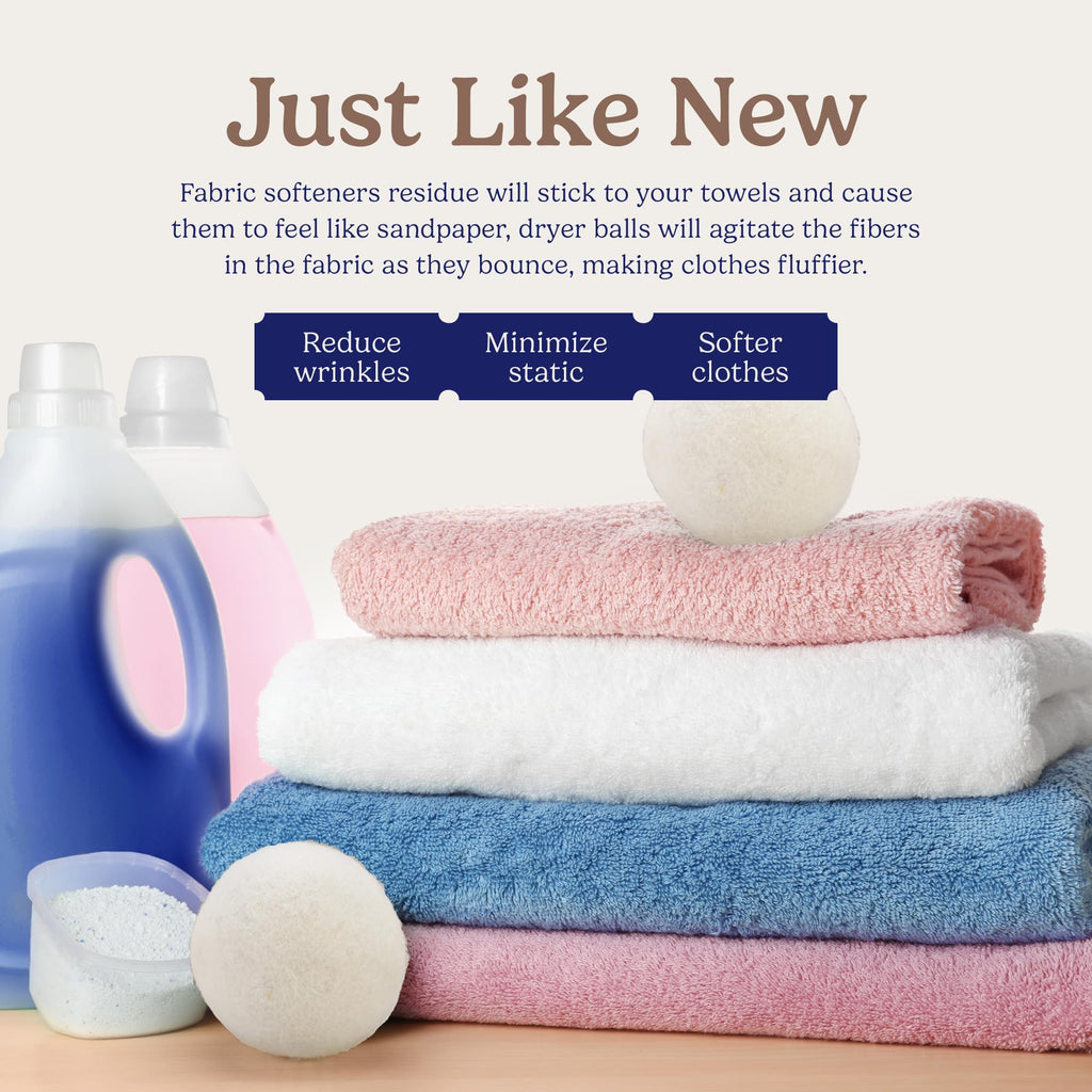Handy Laundry Wool Dryer Balls - Natural Fabric Softener


