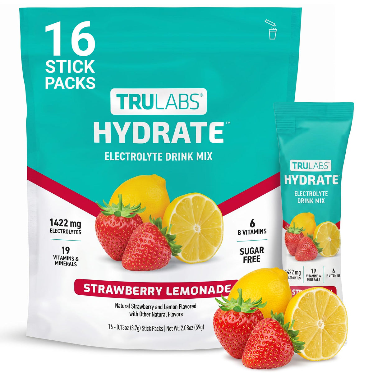 TRULABS Hydrate Electrolyte Drink Mix – Sugar-Free On-the-Go