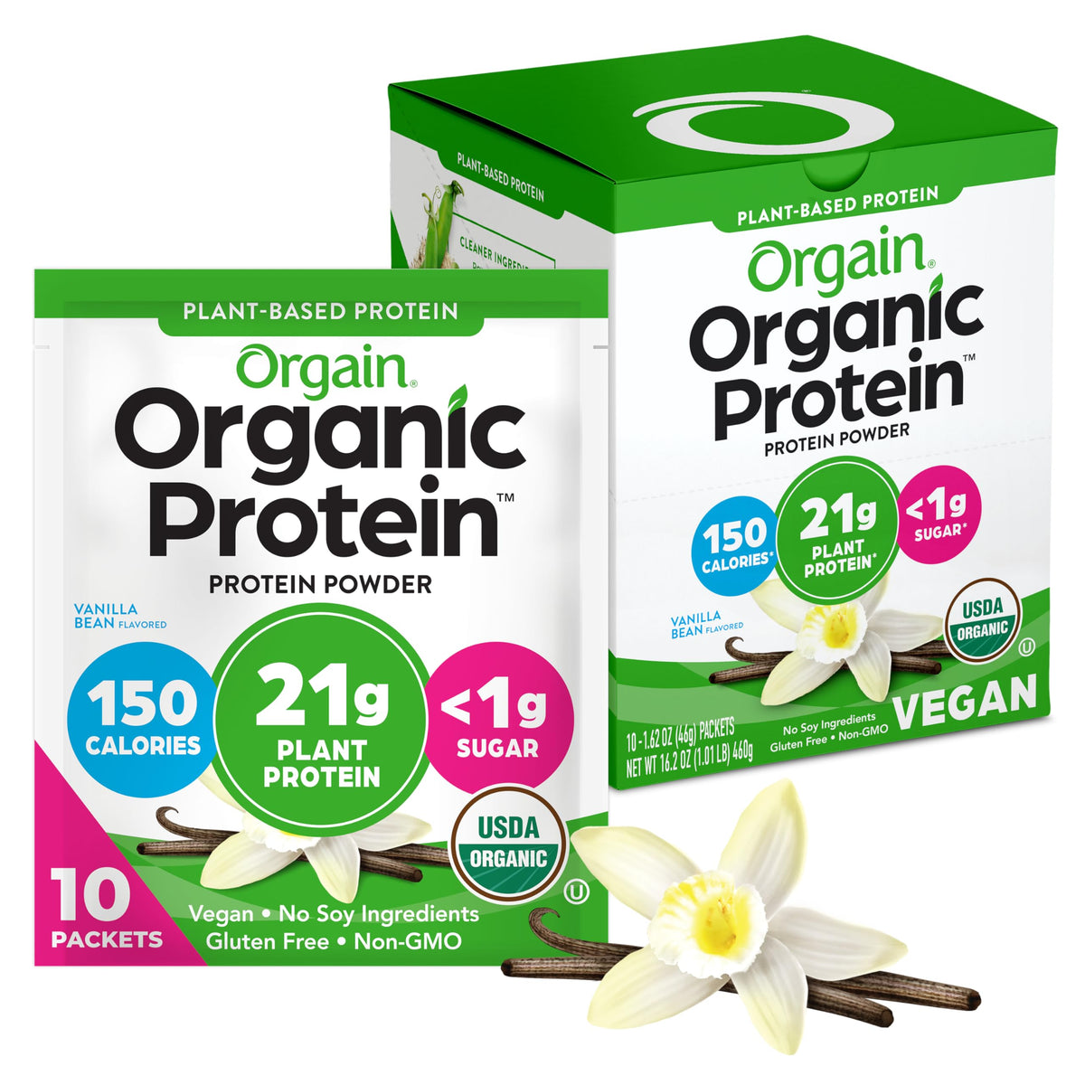 Orgain Organic Vegan Protein Powder - Plant-Based Protein for Shakes & Smoothies