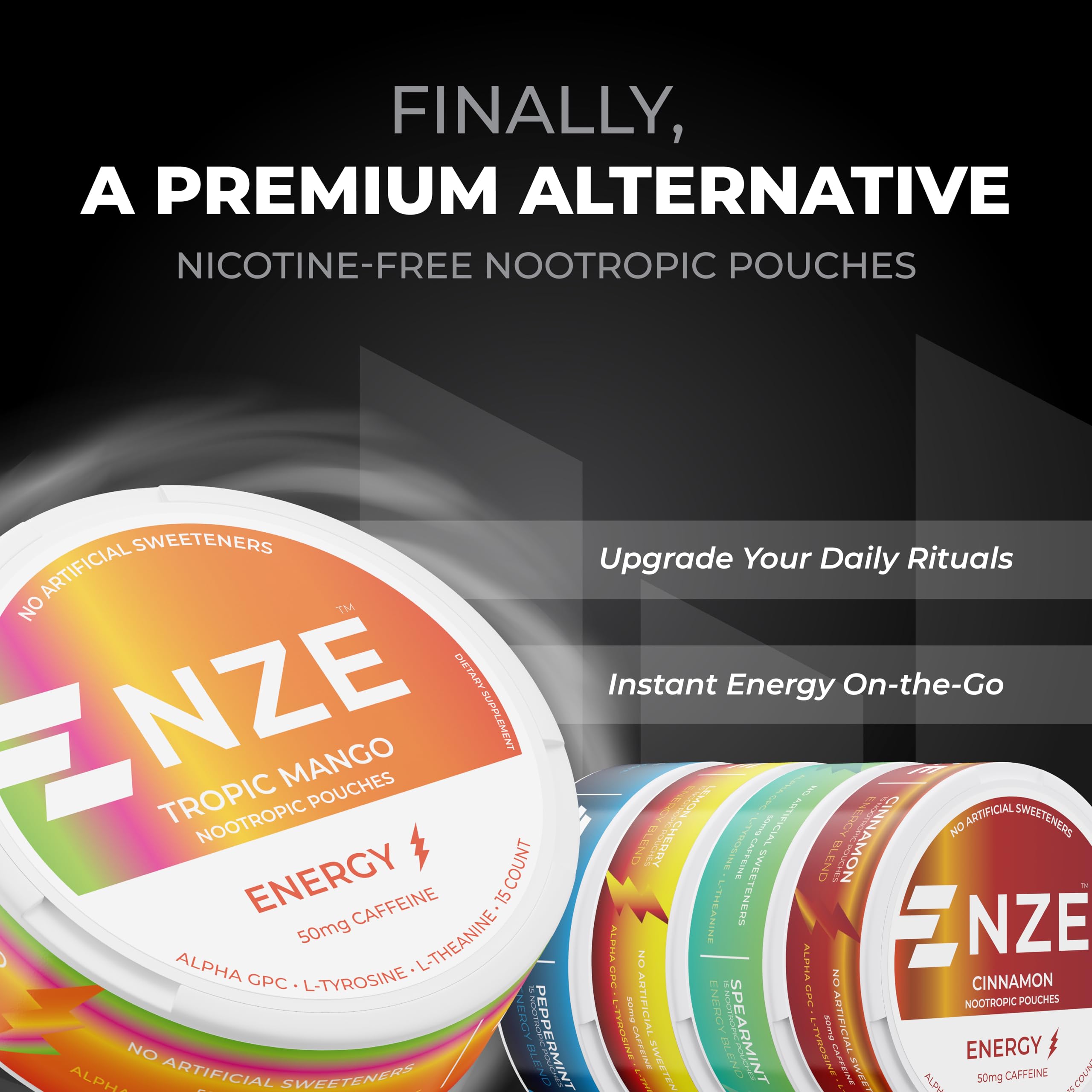 NZE Caffeine Nootropic Pouches - Energy & Focus

