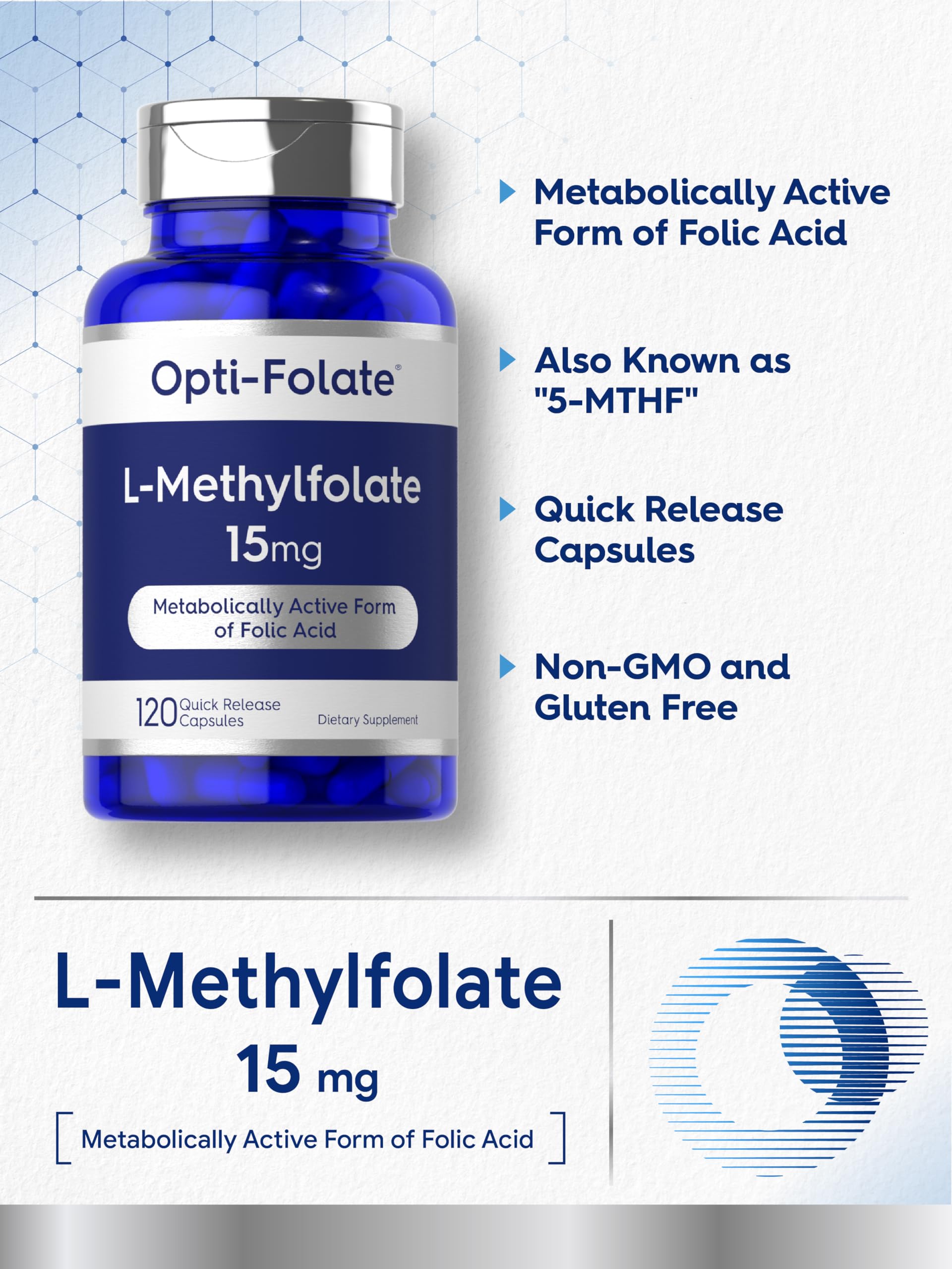 Carlyle L-Methylfolate 15 mg Folate Supplement

