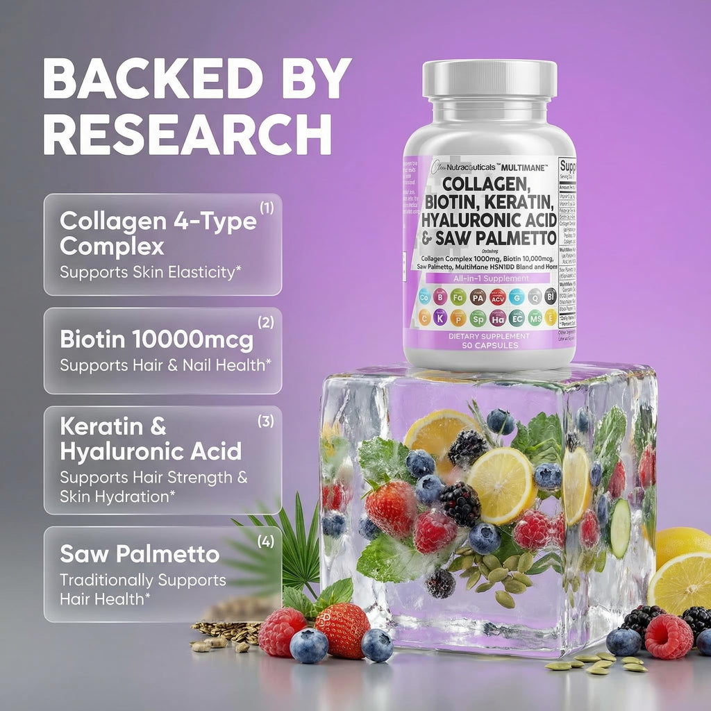 Clean Nutraceuticals Collagen Pills for Hair Skin Nails

