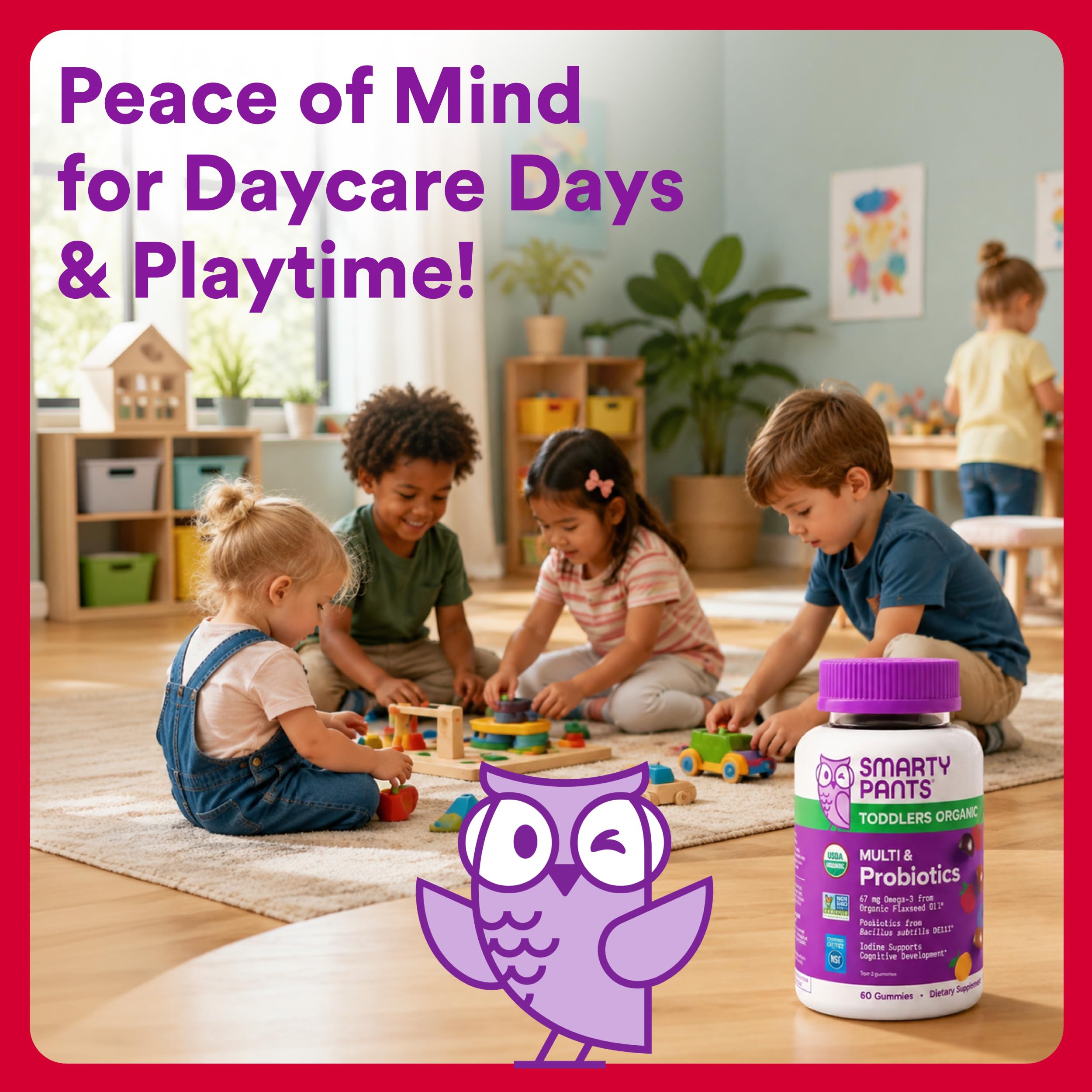 SmartyPants Organic Toddler Multivitamin Gummies | Gluten Free

