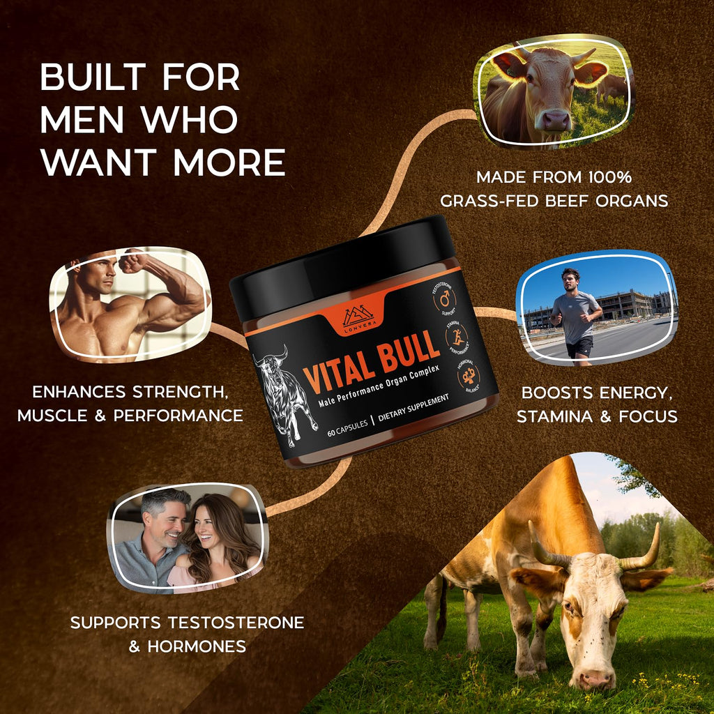 Vital Bull Beef Organ Supplement for Men | Freeze-Dried

