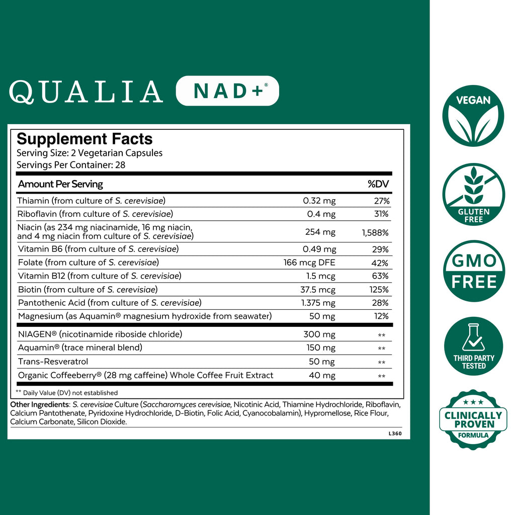 Qualia NAD+ Supplement Doctor-Formulated NAD+ Precursors

