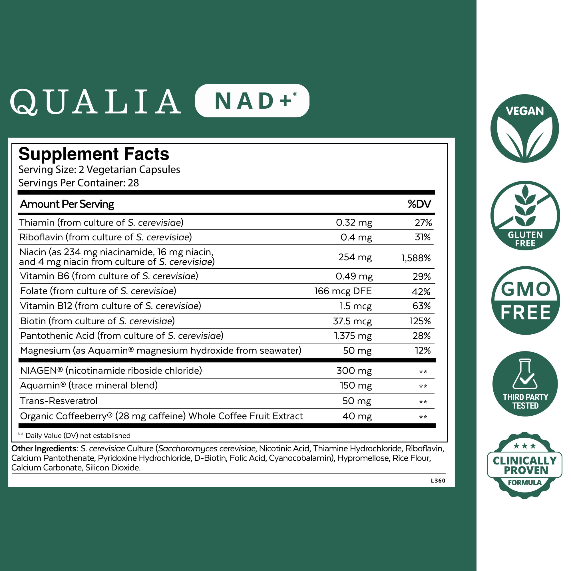 Qualia NAD+ Supplement Doctor-Formulated NAD+ Precursors

