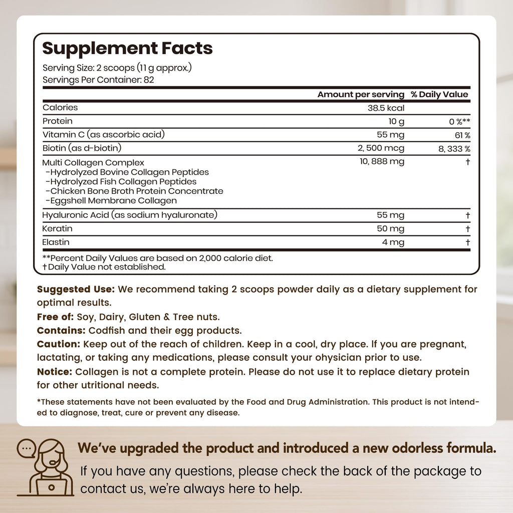 VEV Multi Collagen Peptides Powder Types I to X

