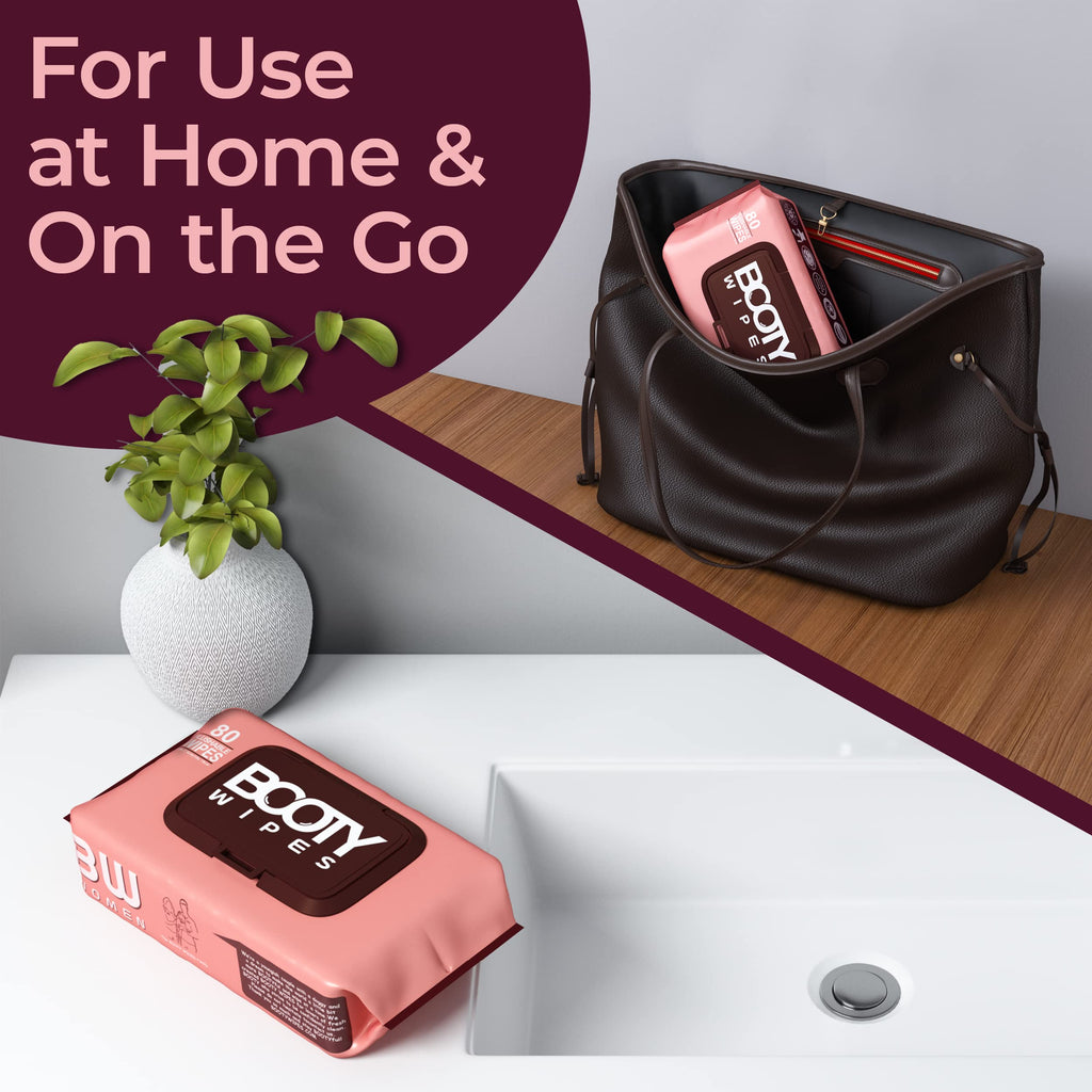BOOTY WIPES Feminine Flushable Wipes with Aloe and Vitamin E


