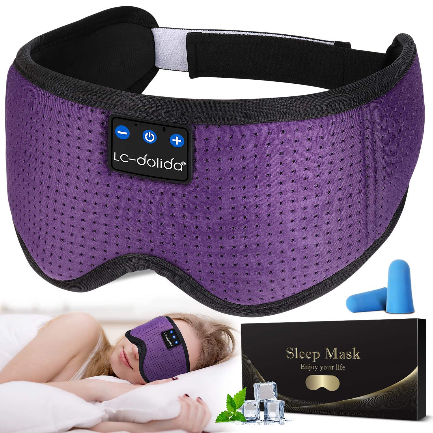 LC-dolida Sleep Headphones Eye Mask with Bluetooth Audio