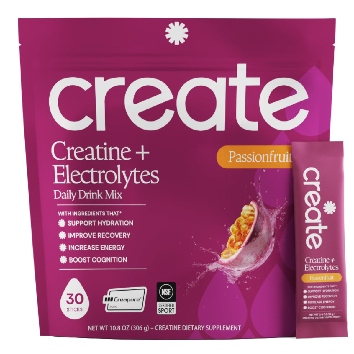 Create Creatine Monohydrate + Electrolytes Stick Packs