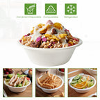 Vplus White Bagasse Bowls Compostable Heavy-Duty Bowls

