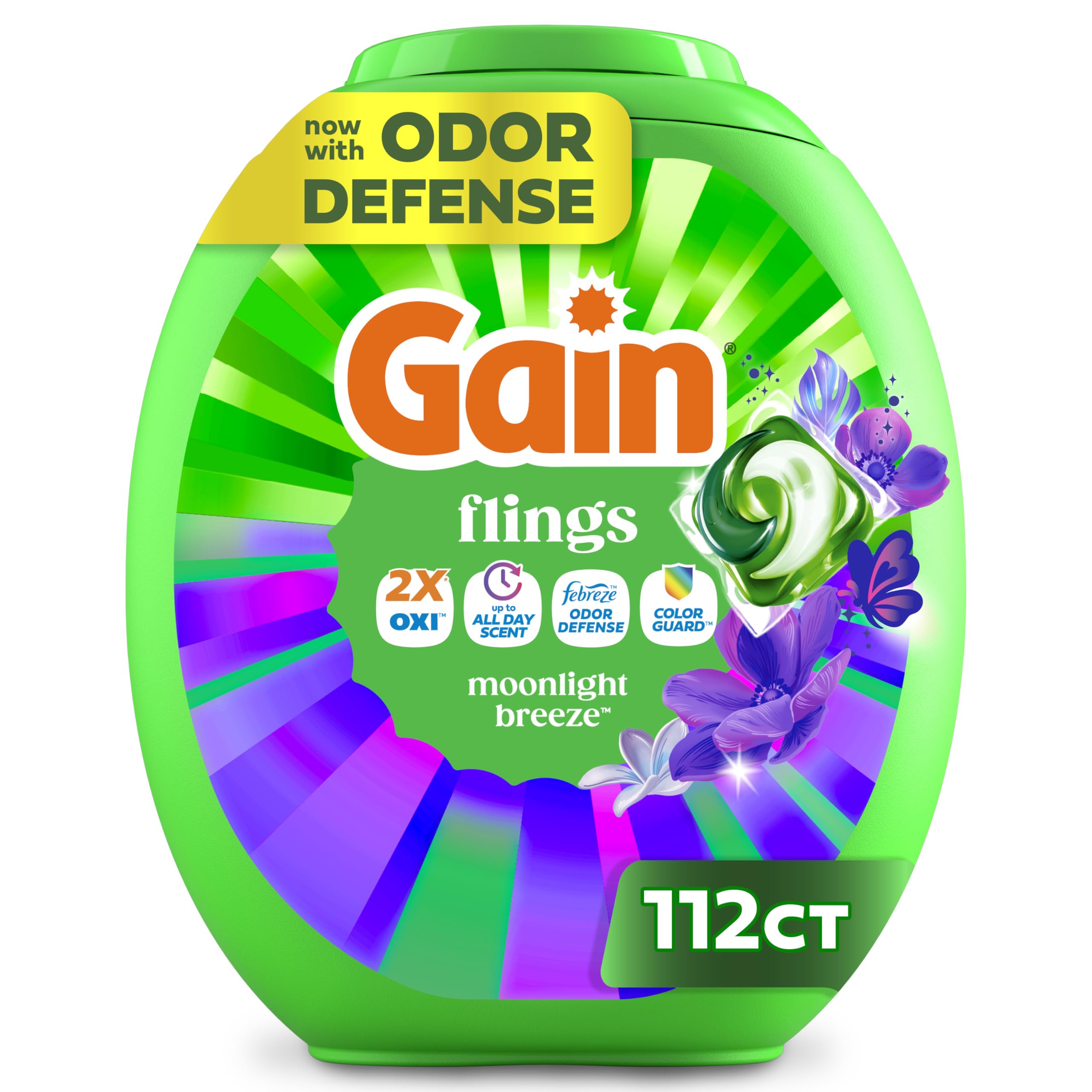 Gain Flings Laundry Detergent Pods Odor Defense + Color Guard

