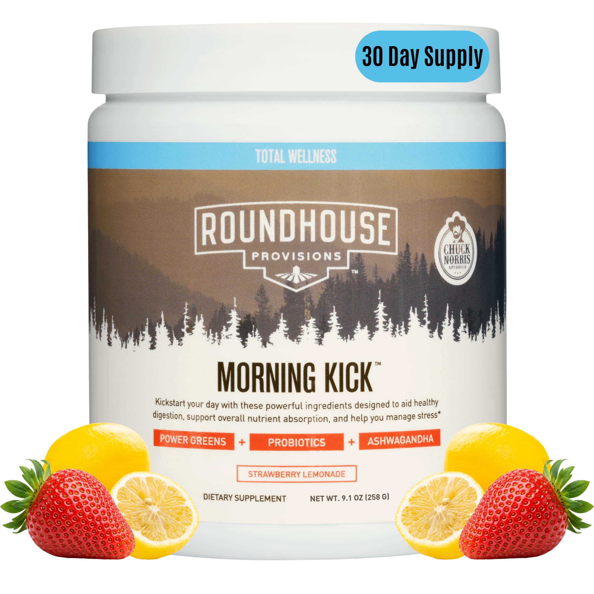 Morning Kick Greens Powder Chuck Norris Probiotics

