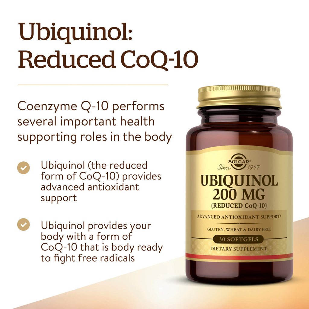 Solgar Ubiquinol 200 mg Softgels – CoQ10 Supplement


