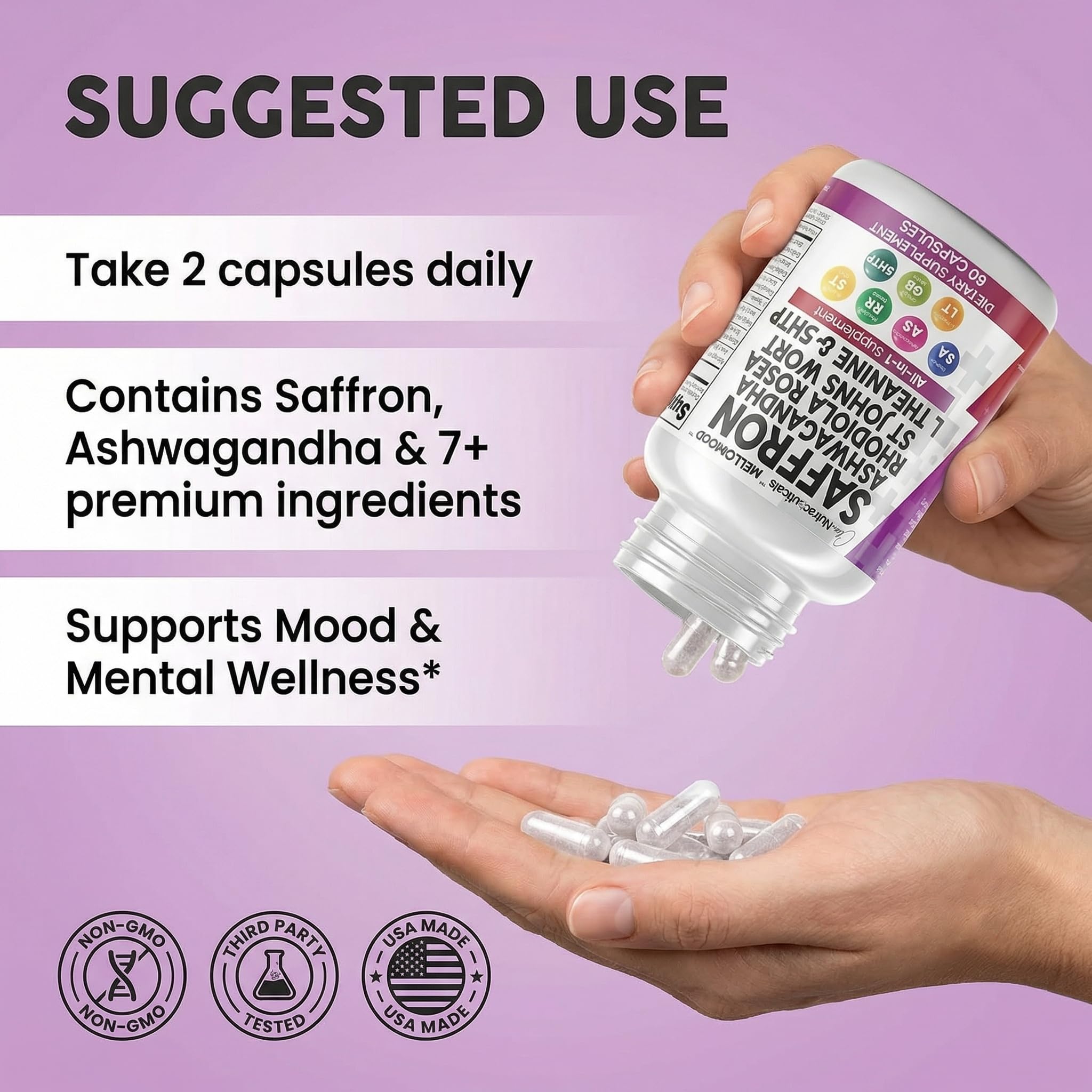 Mellomood Saffron Mood Support Capsules

