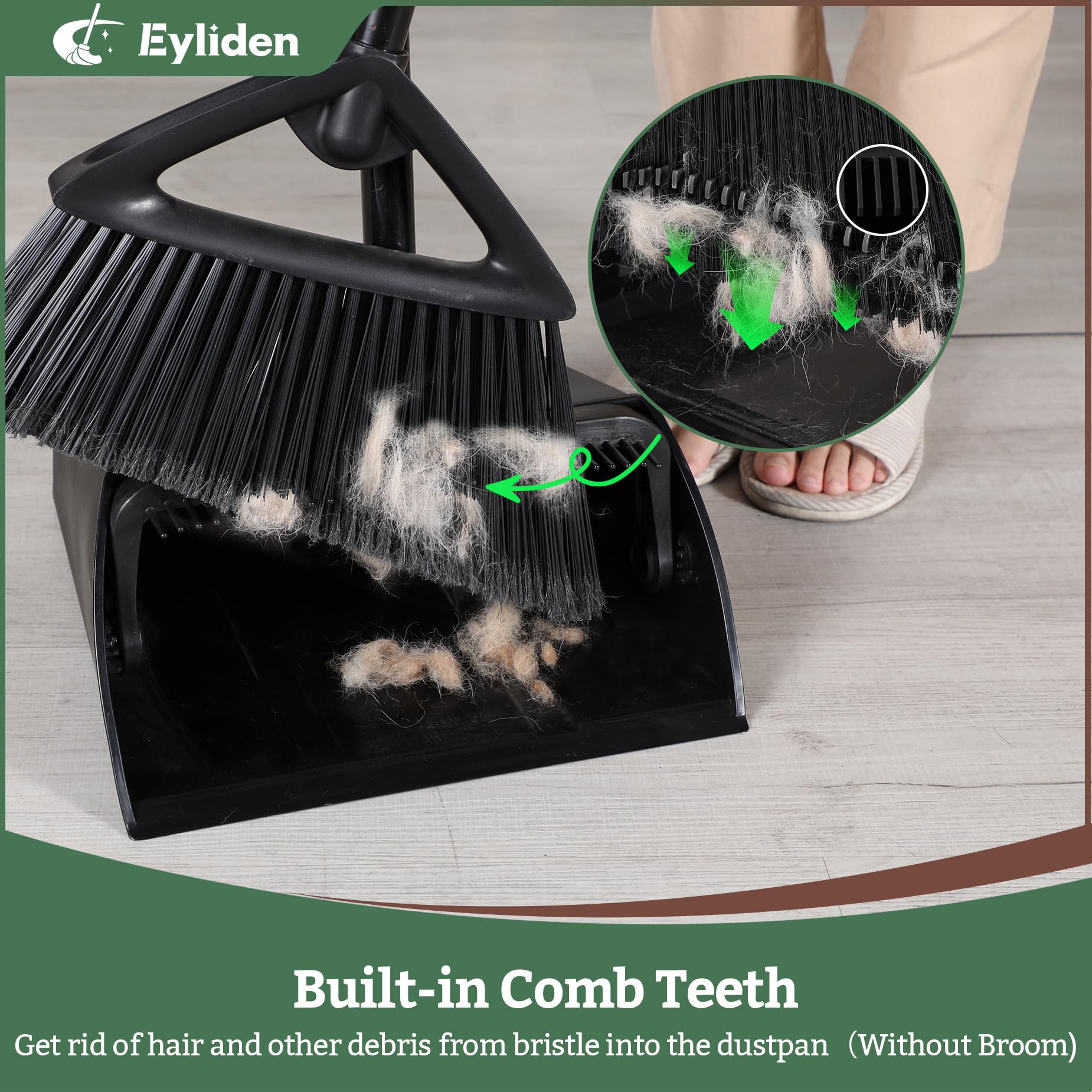 Eyliden Upright Large Commercial Dustpan with Comb Teeth

