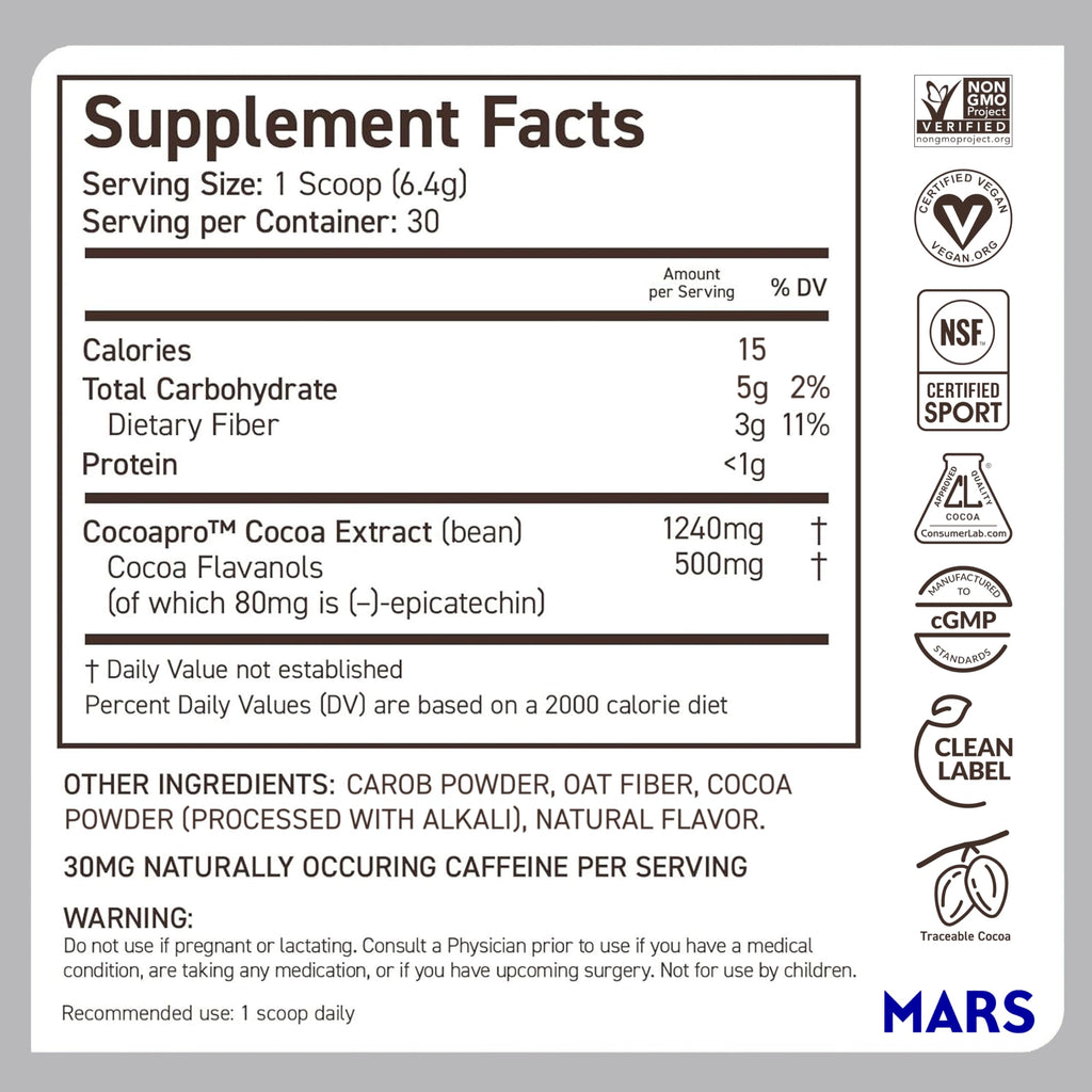 CocoaVia Cocoa Flavanols 500mg – Heart & Brain Support

