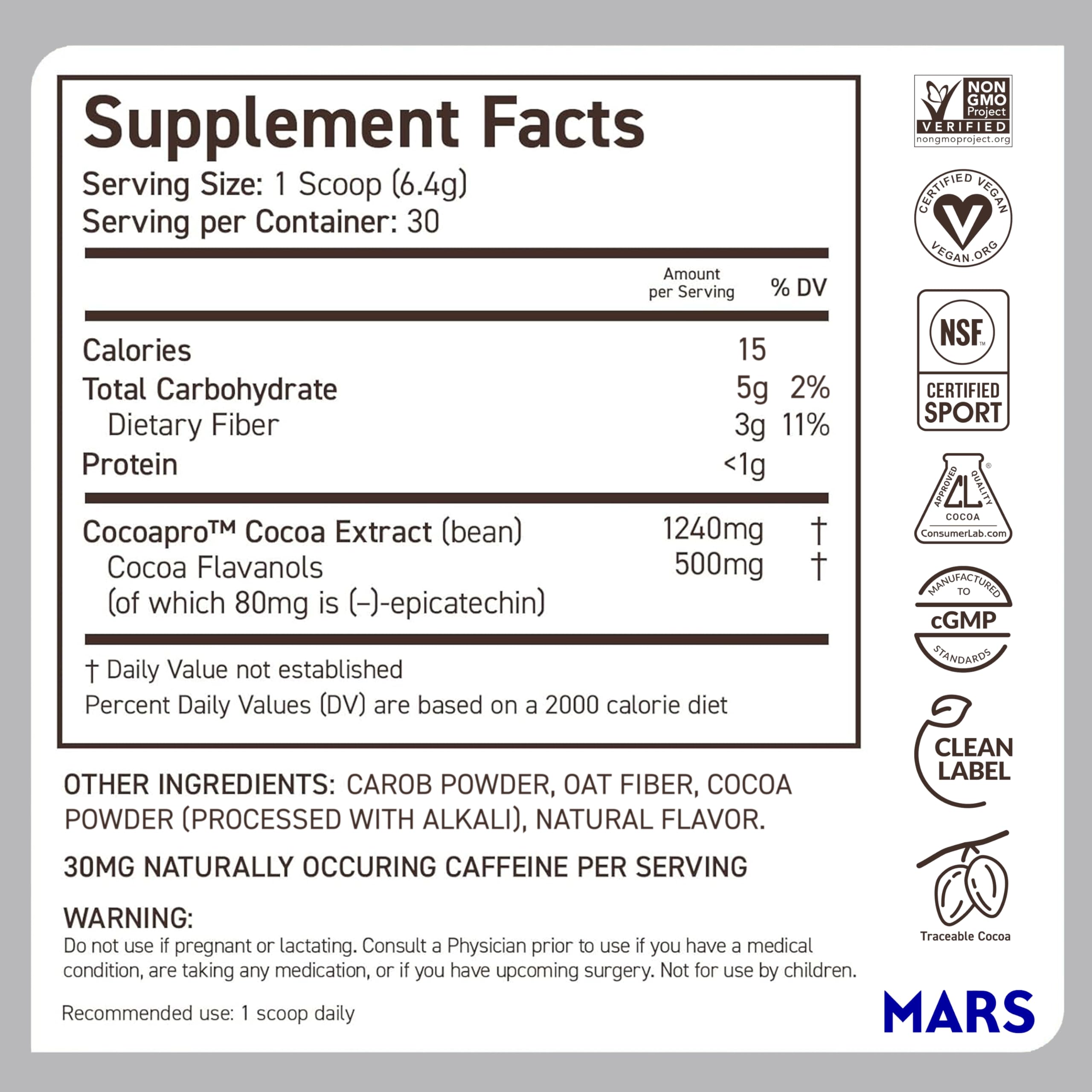 CocoaVia Cocoa Flavanols 500mg – Heart & Brain Support

