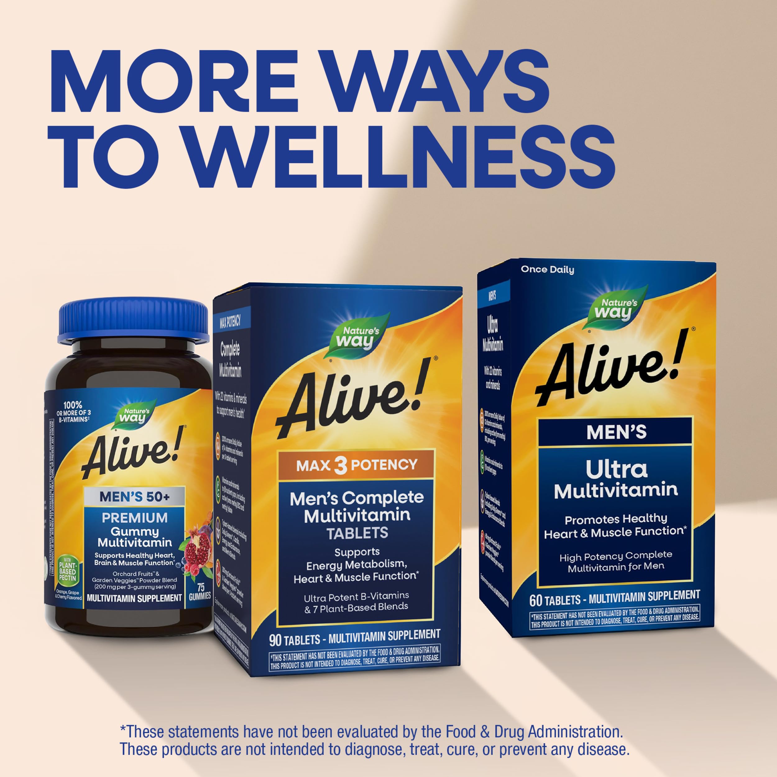 Nature's Way Alive Men's Max3 Multivitamin | High Potency Energy

