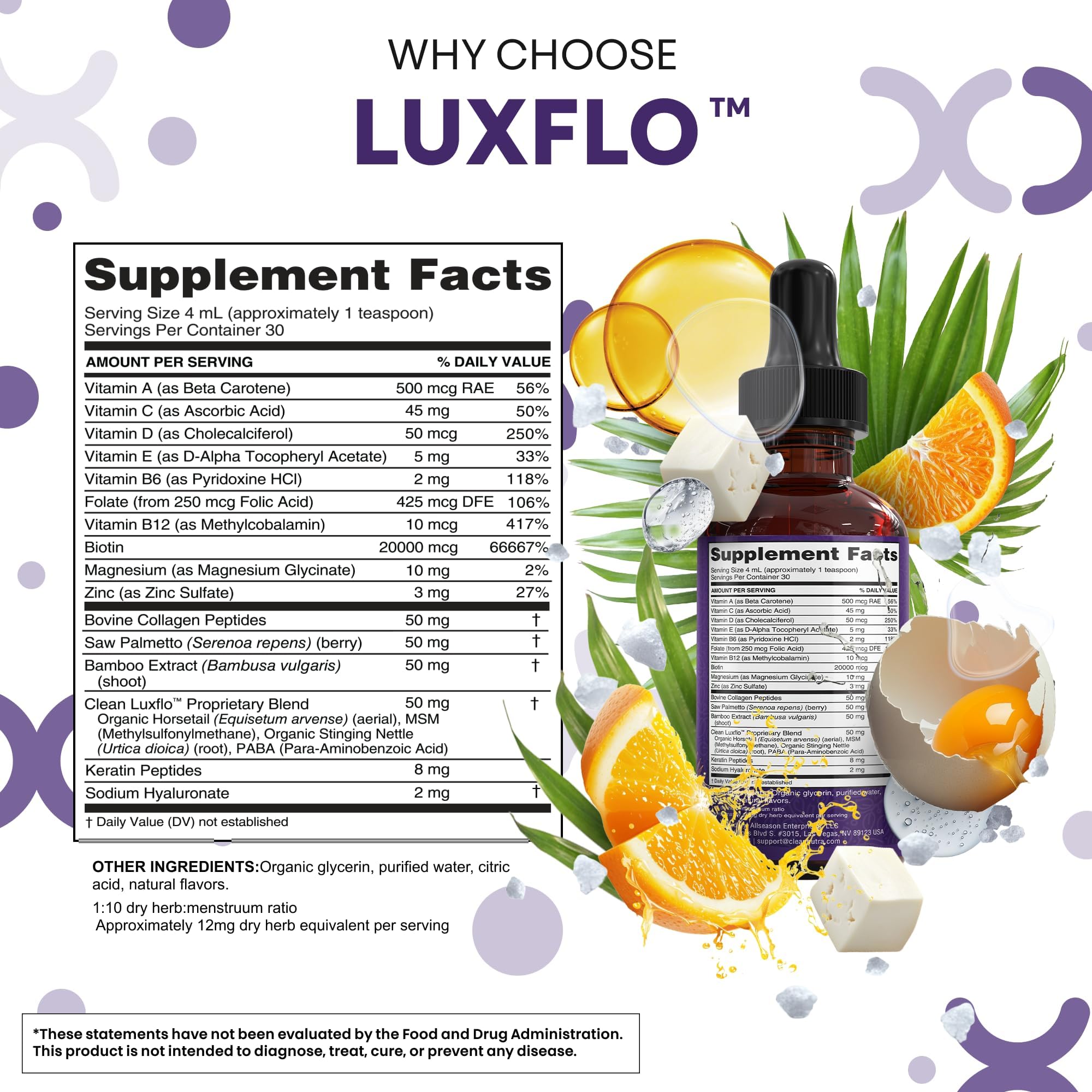 LuxFlo Hair Growth Drops by Clean Nutra

