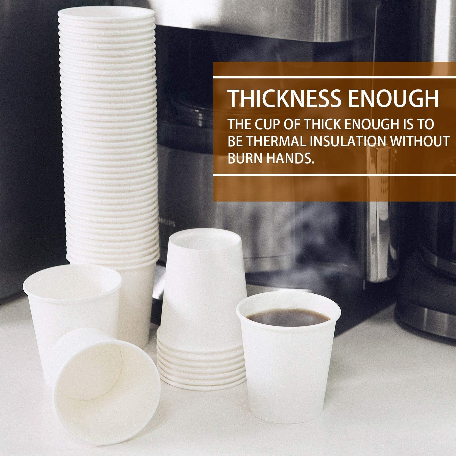 Vumdua Disposable Paper Cups for Hot and Cold Beverages

