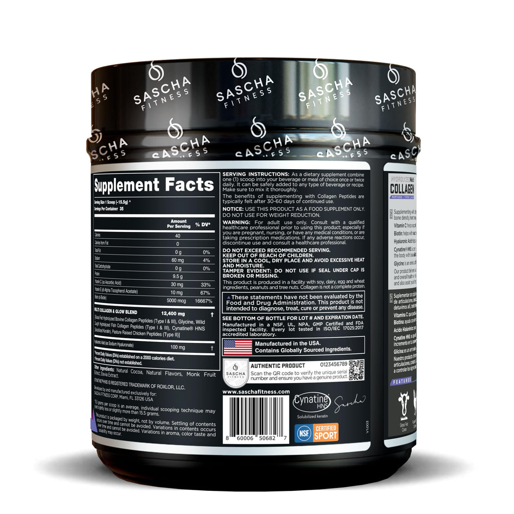 SASCHA FITNESS Collagen Peptides with Hyaluronic Acid

