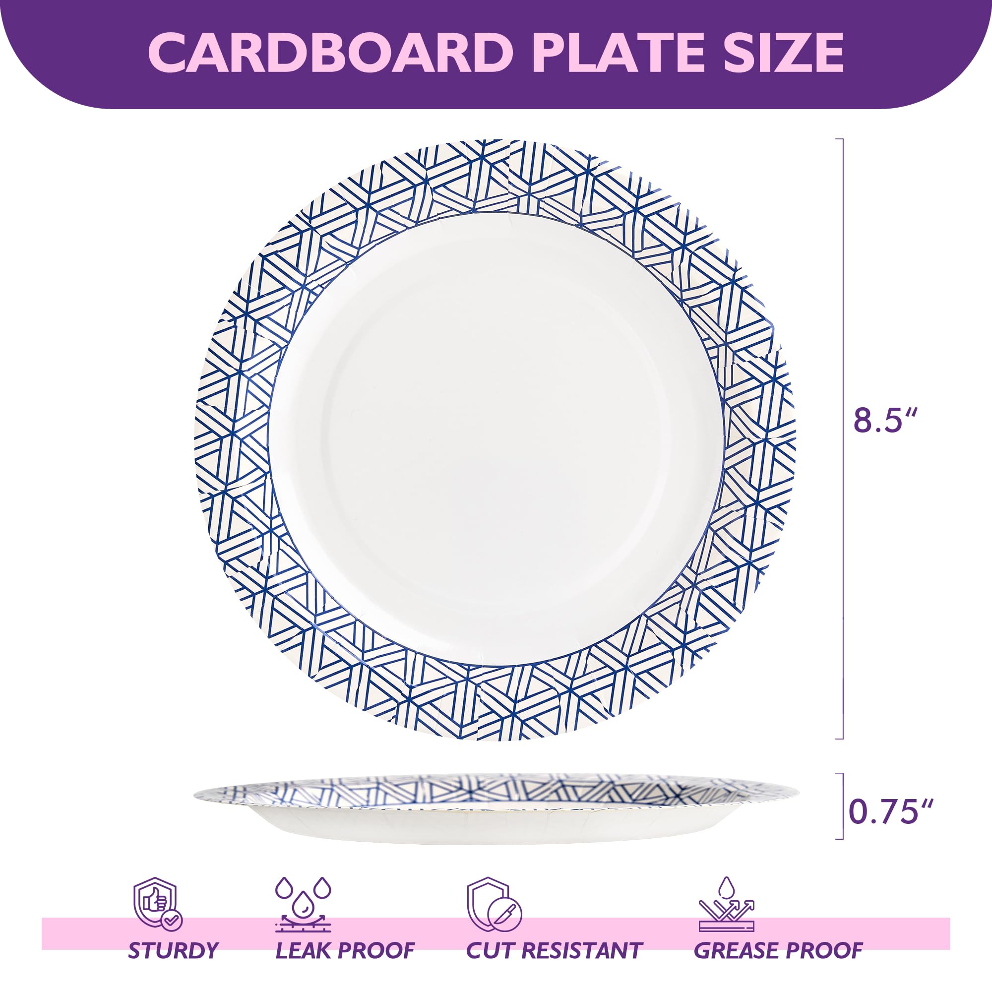 Disposable Paper Plates - Soak-Proof & Grease-Resistant

