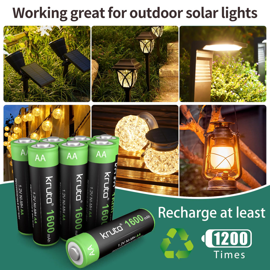 Kruta Rechargeable Batteries for Outdoor Lights

