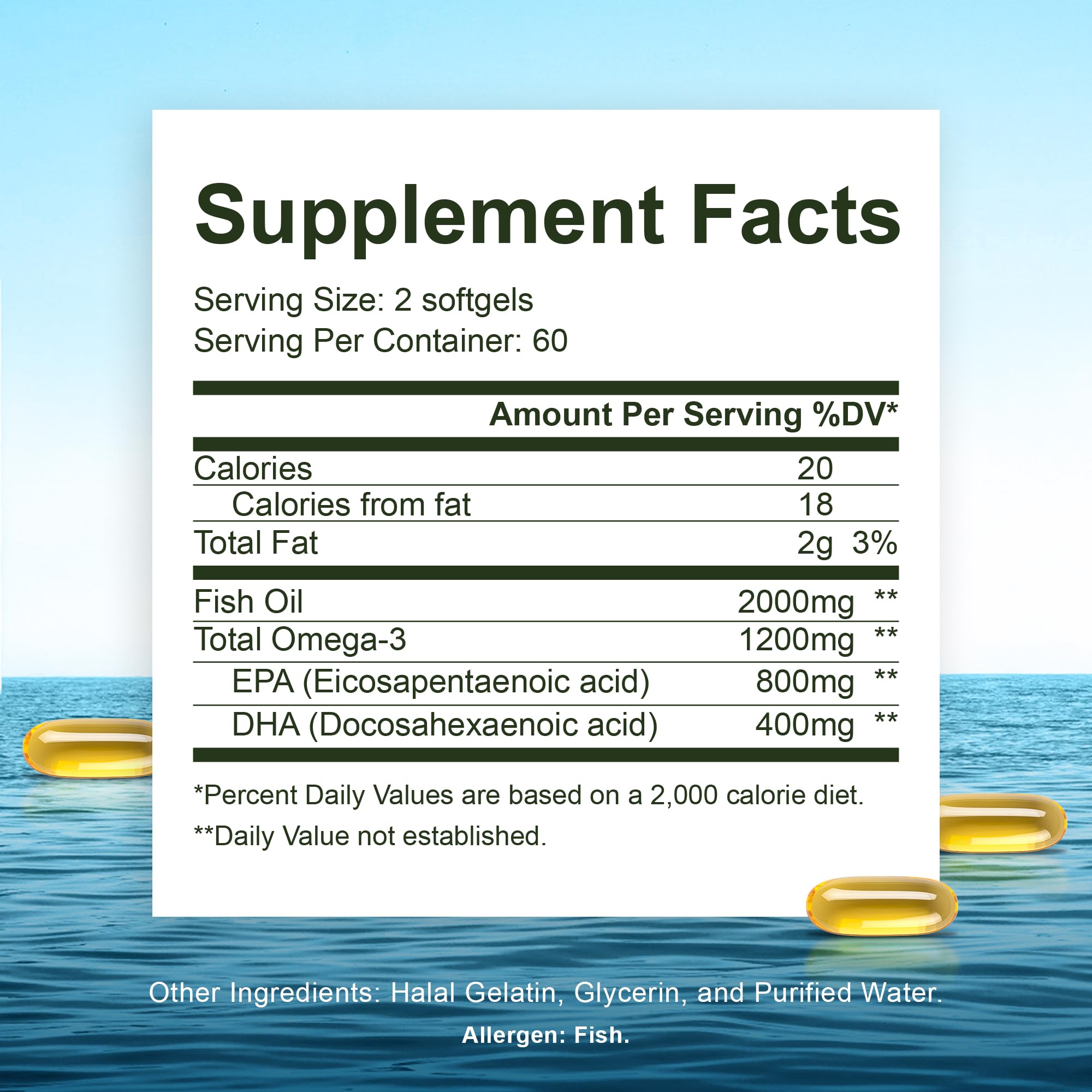 Noor Vitamins Halal Fish Oil Omega-3 Supplement


