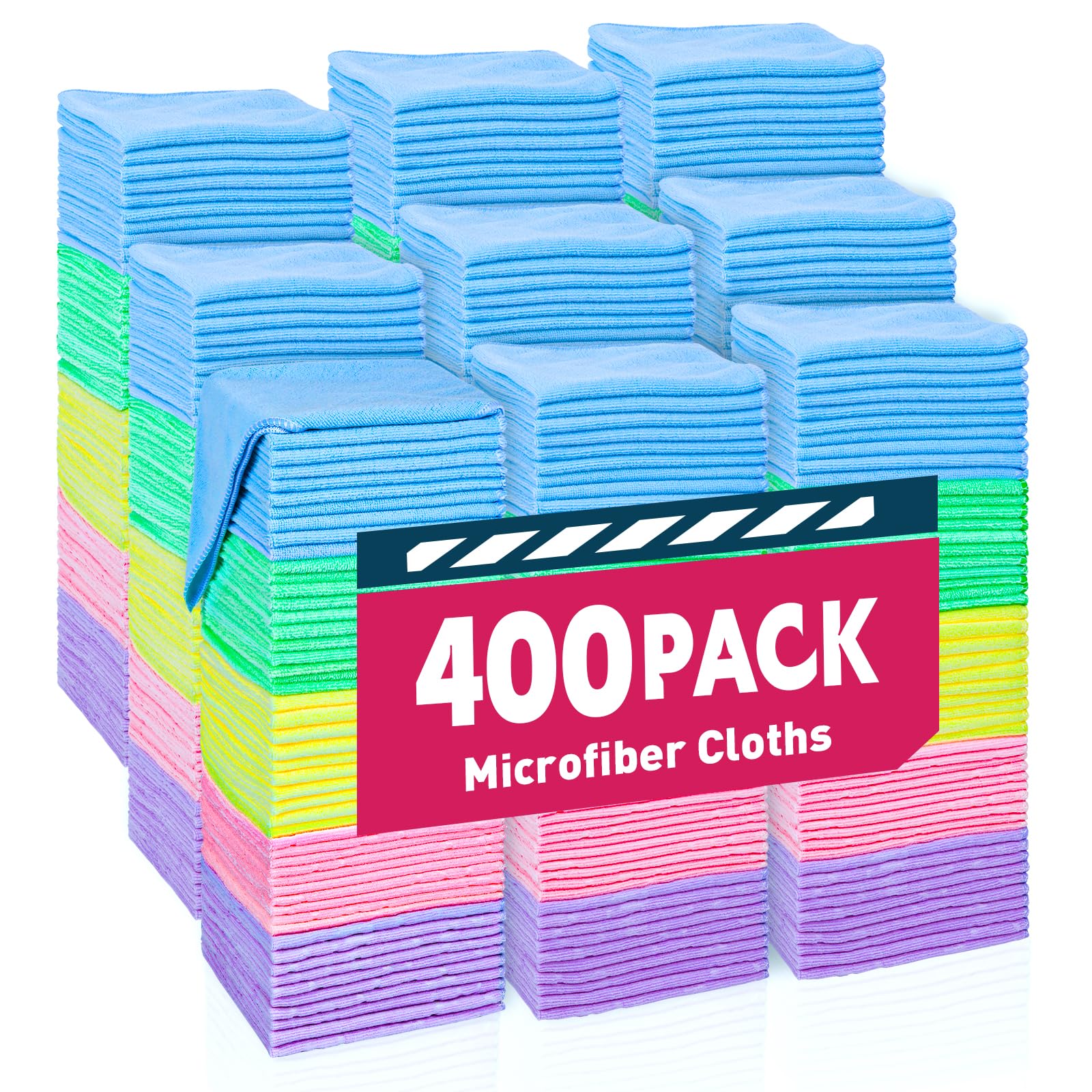 TEAWOO Microfiber Towels Bulk Cleaning Cloths for Cars

