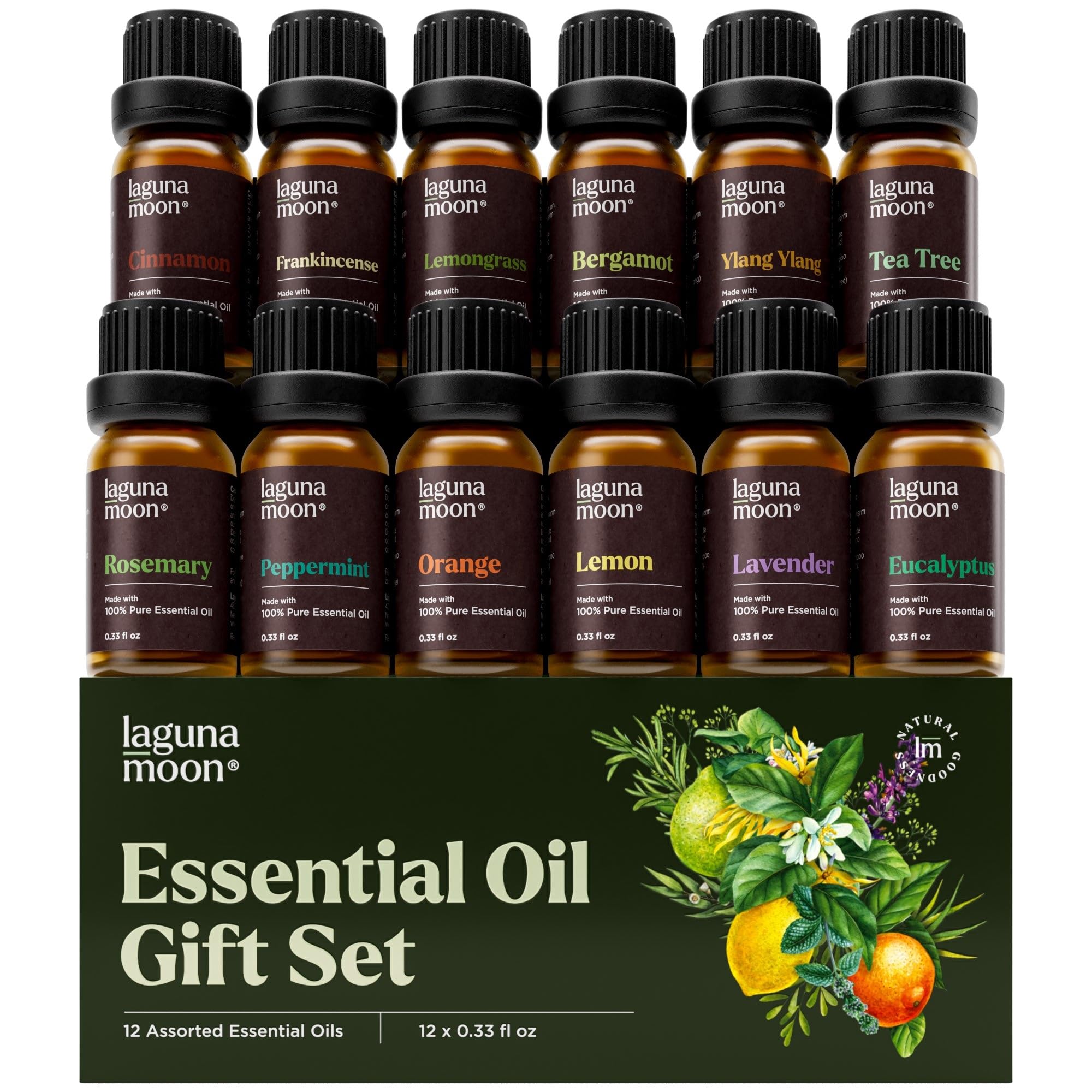 Lagunamoon Essential Oils Set for Diffusers and Aromatherapy