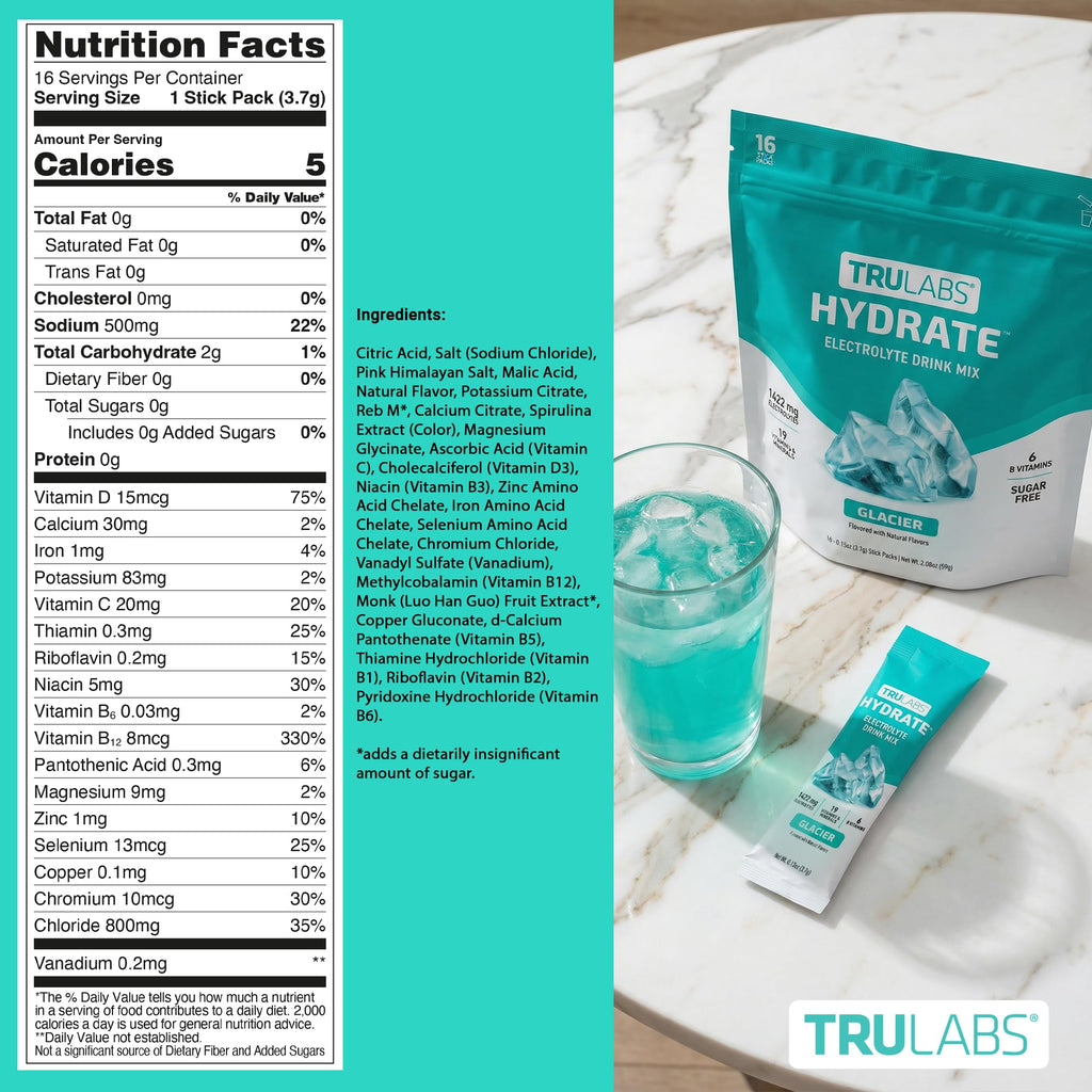 TRULABS Hydrate Electrolyte Drink Mix – Sugar-Free On-the-Go

