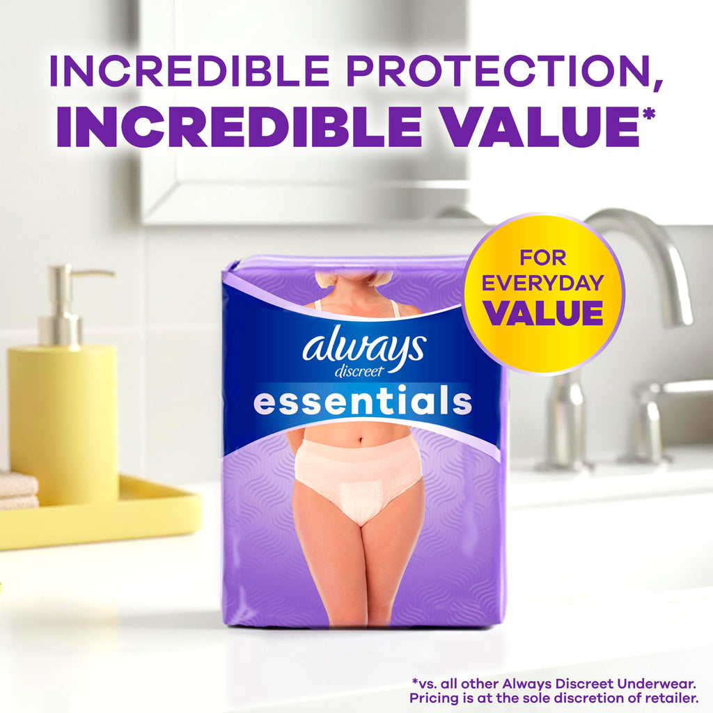 Always Discreet Essentials Women's Incontinence Underwear

