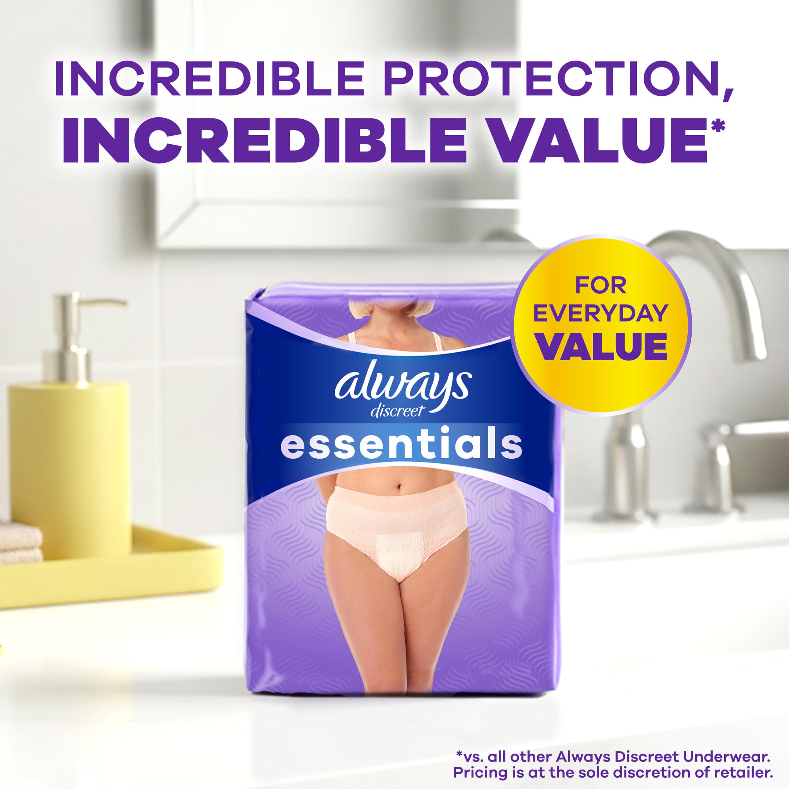Always Discreet Essentials Women's Incontinence Underwear

