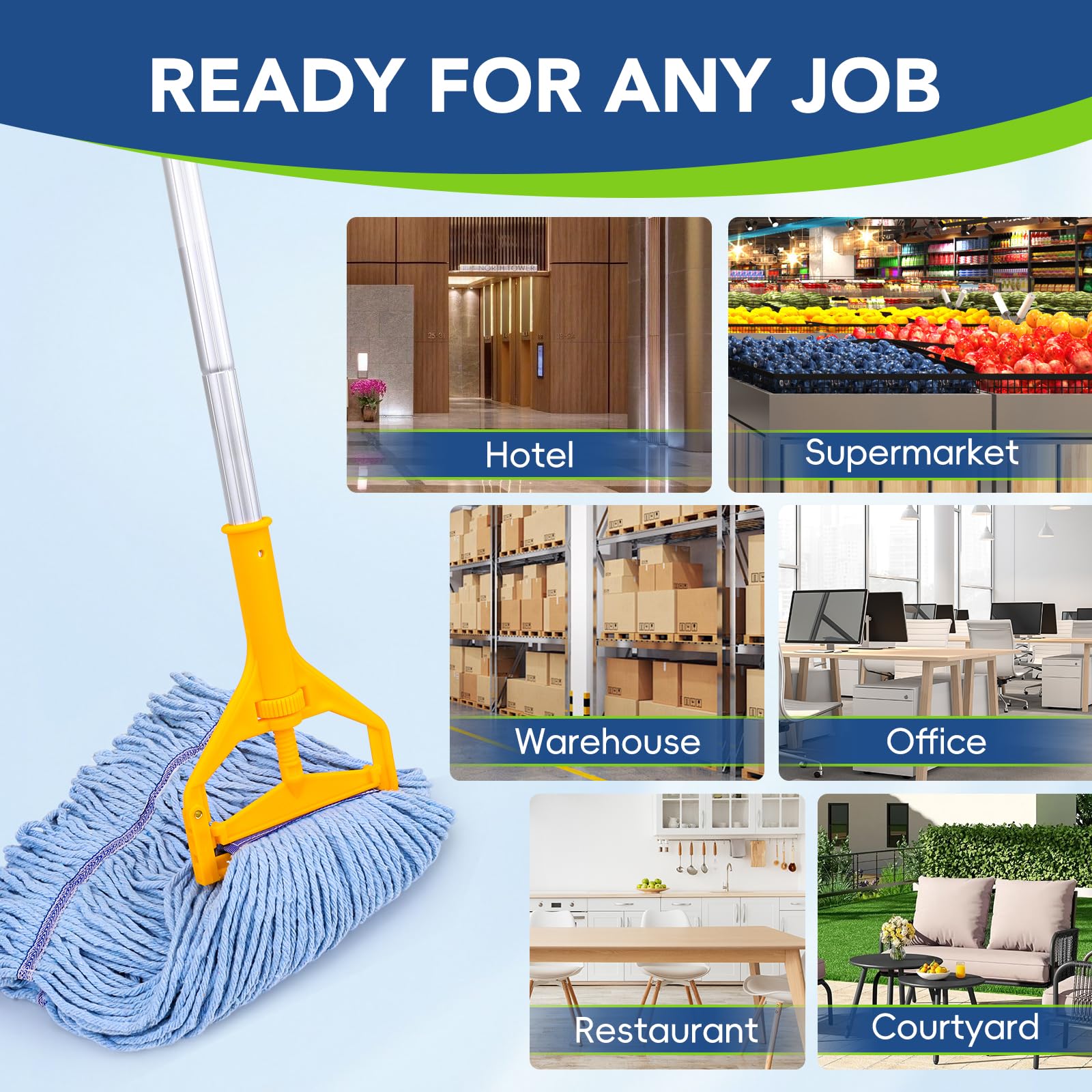 Zeefpod Mop Head Replacement - Heavy Duty & Washable

