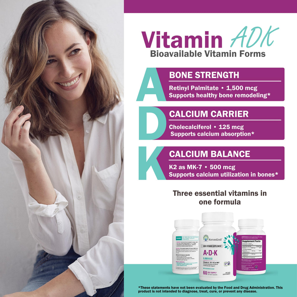 NatureGenX ADK Vitamin Supplement for Bone Health

